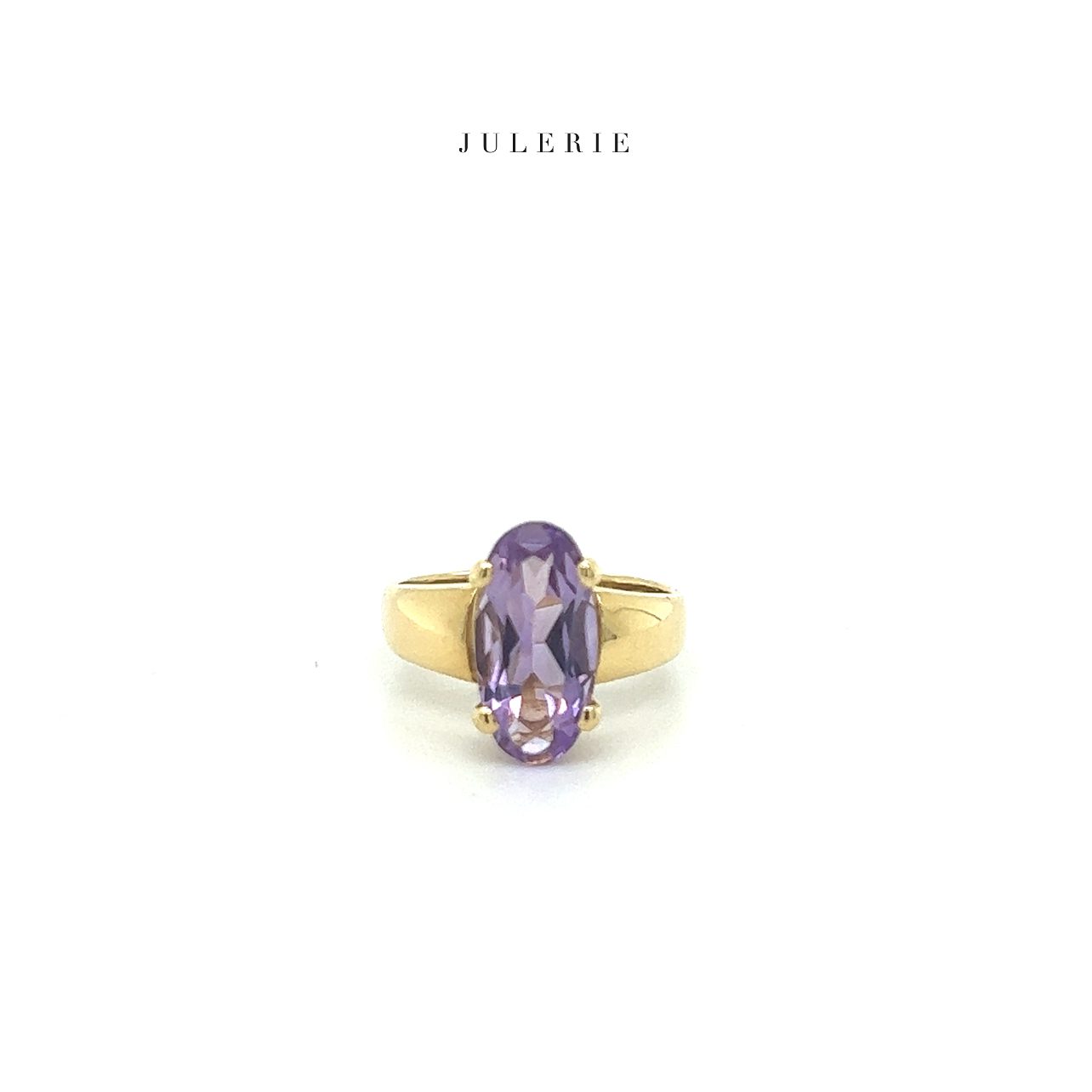 OVAL AMETHYST SOLITAIRE RING