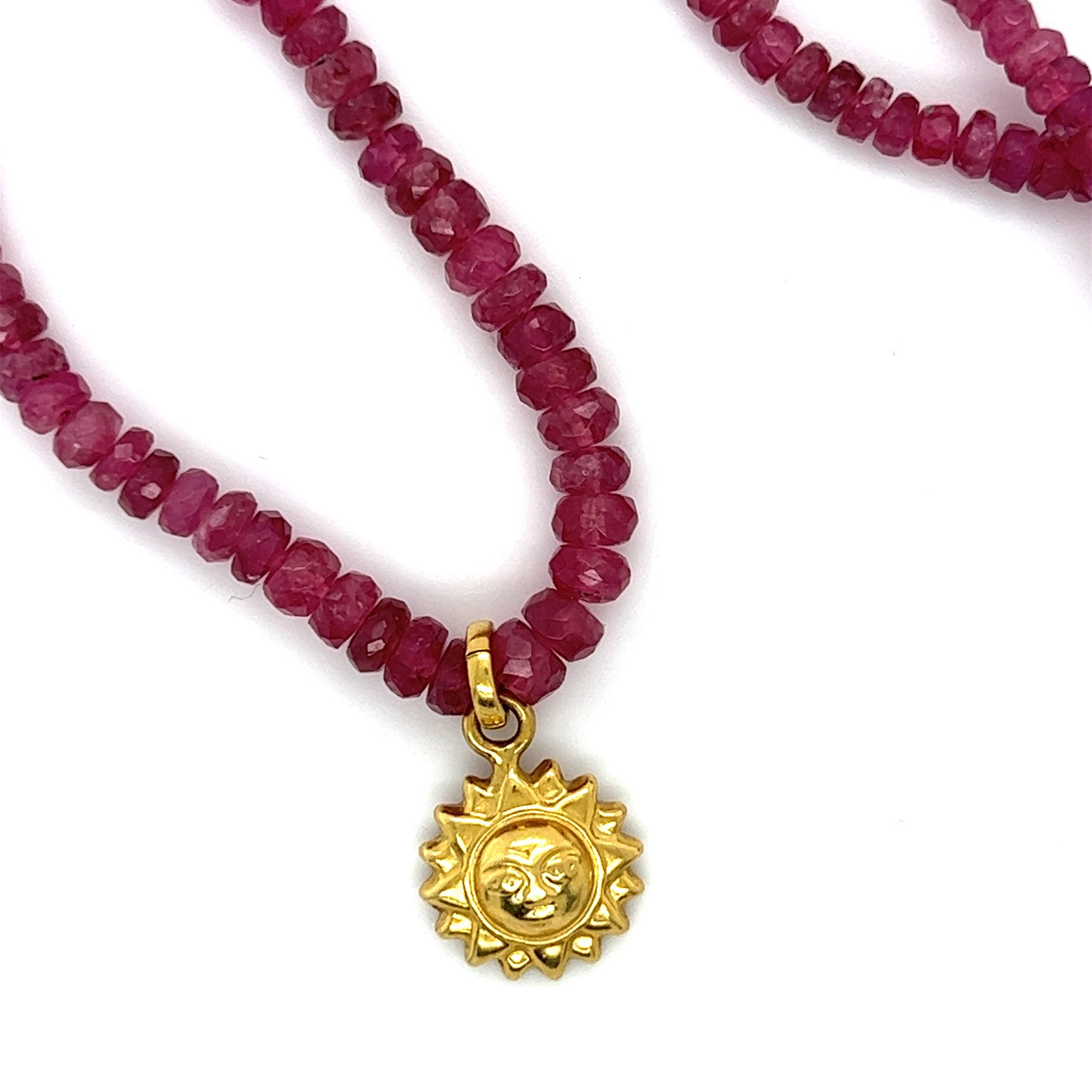 Pink Tourmaline Sun Necklace