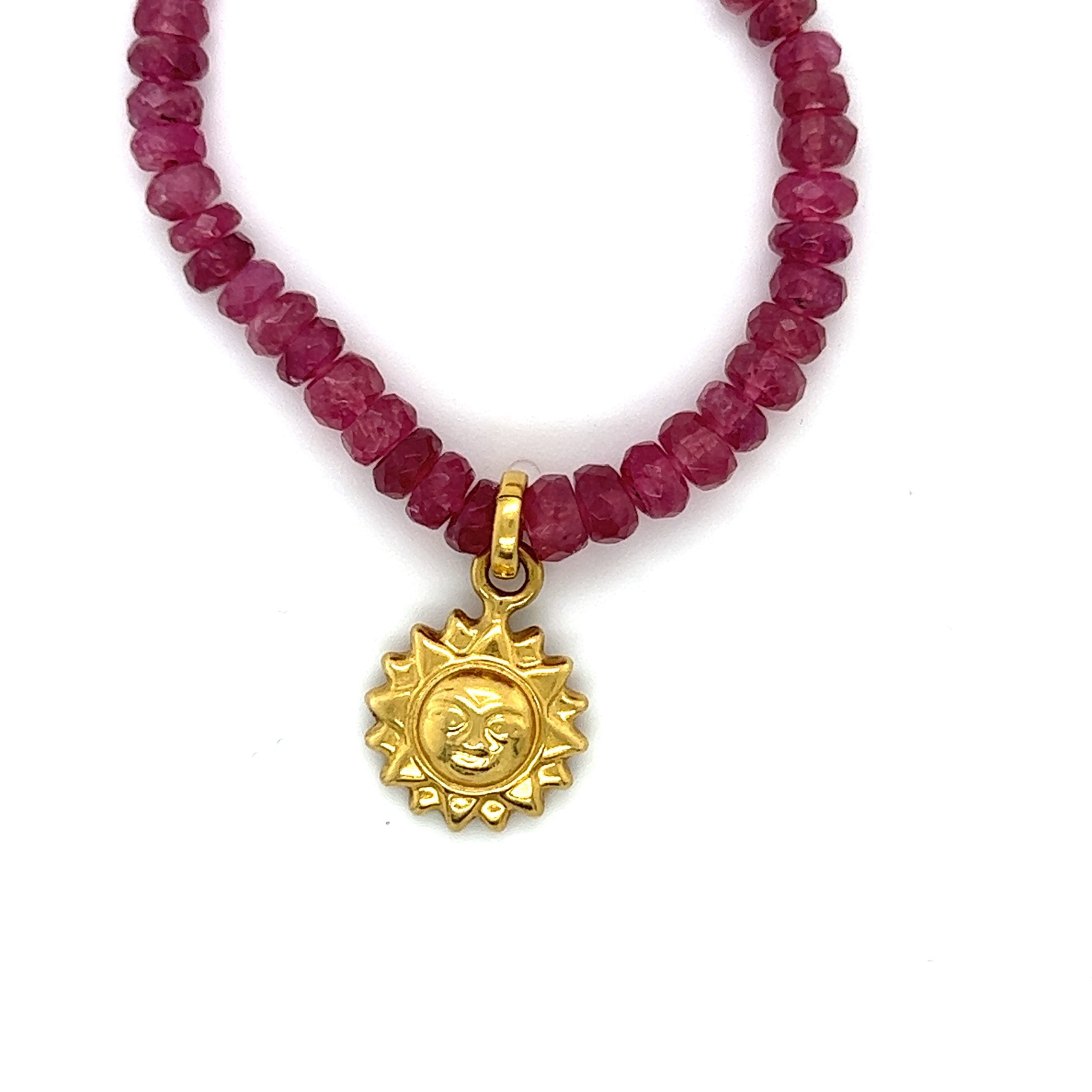 Pink Tourmaline Sun Necklace