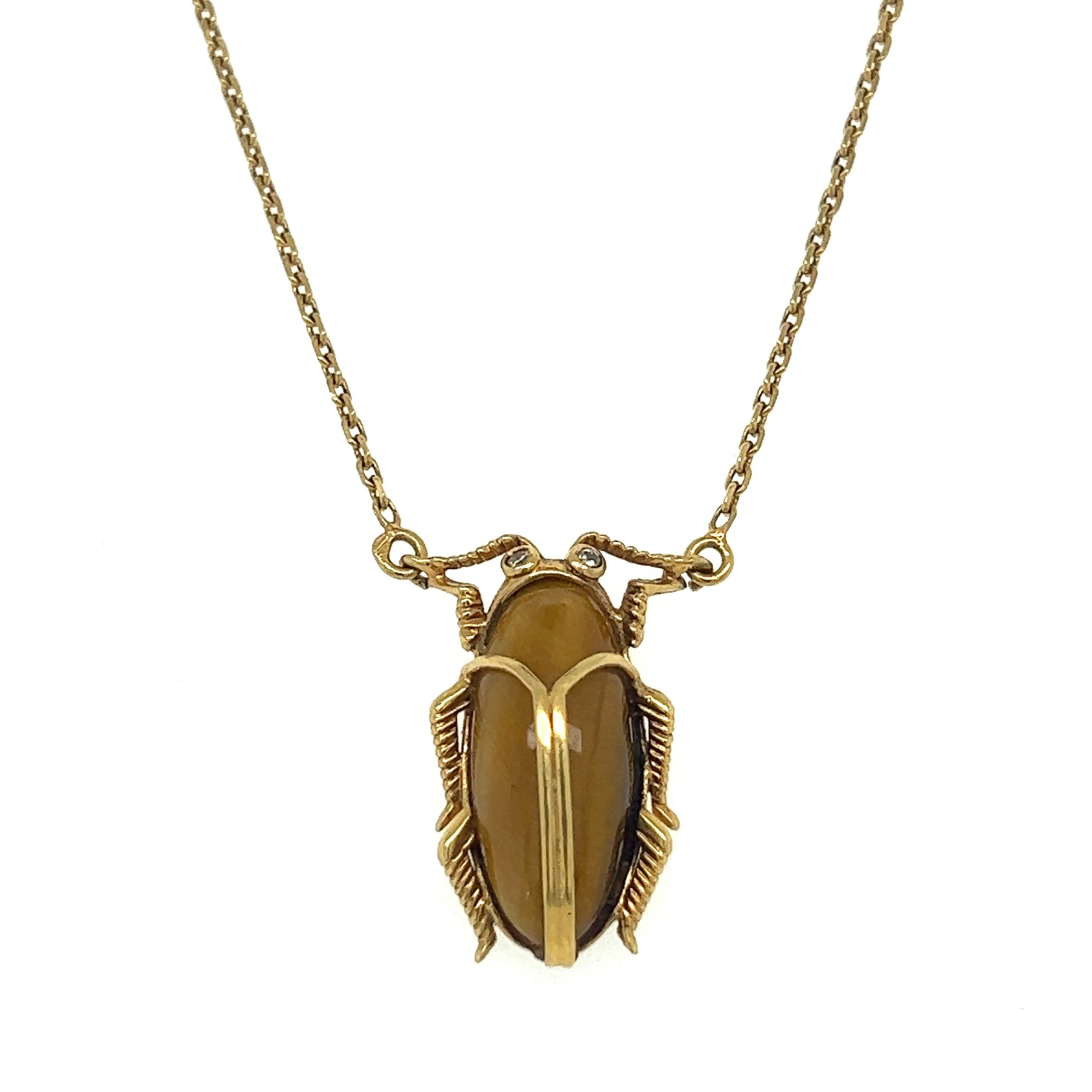 Tiger's Eye Scarabee Necklace