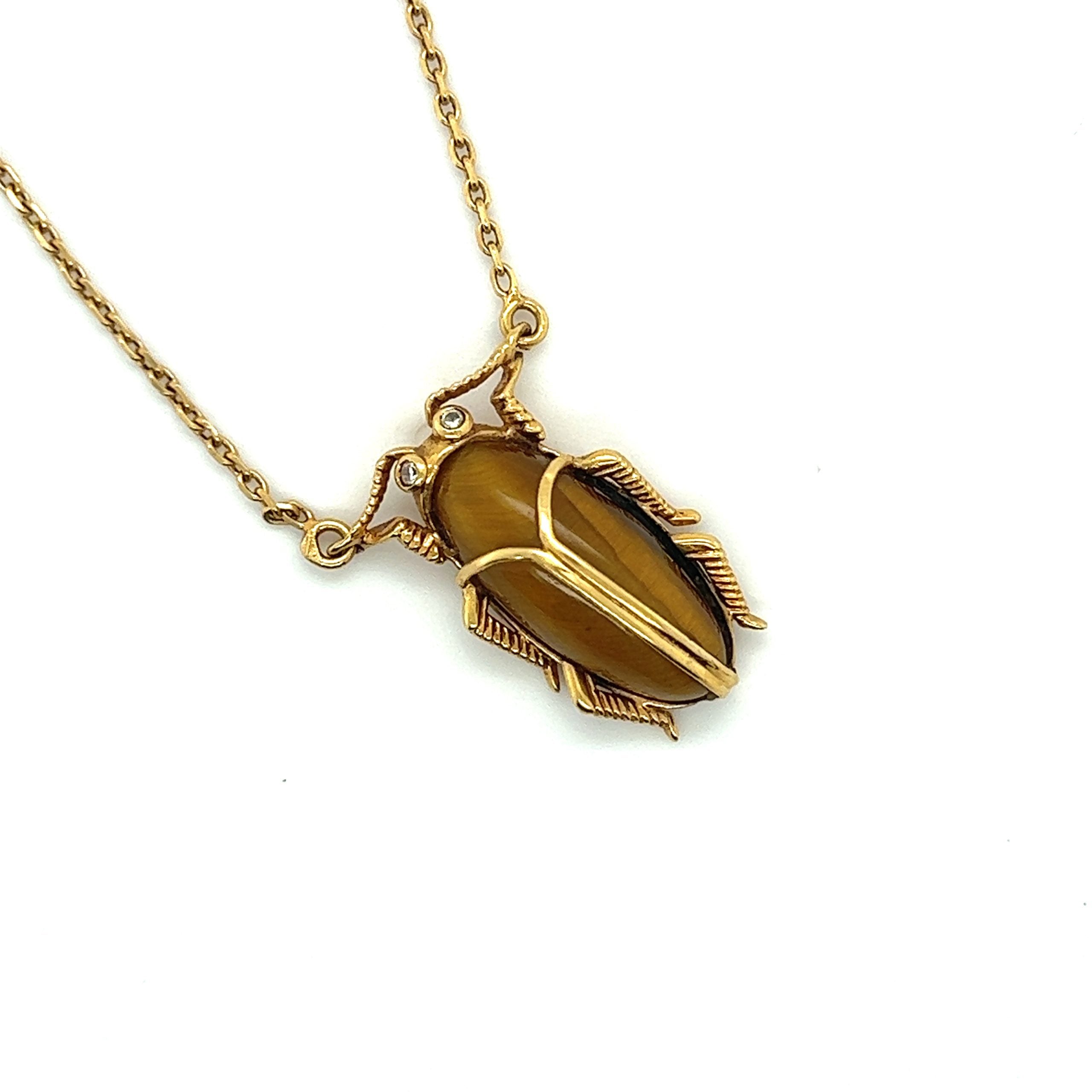 Tiger's Eye Scarabee Necklace