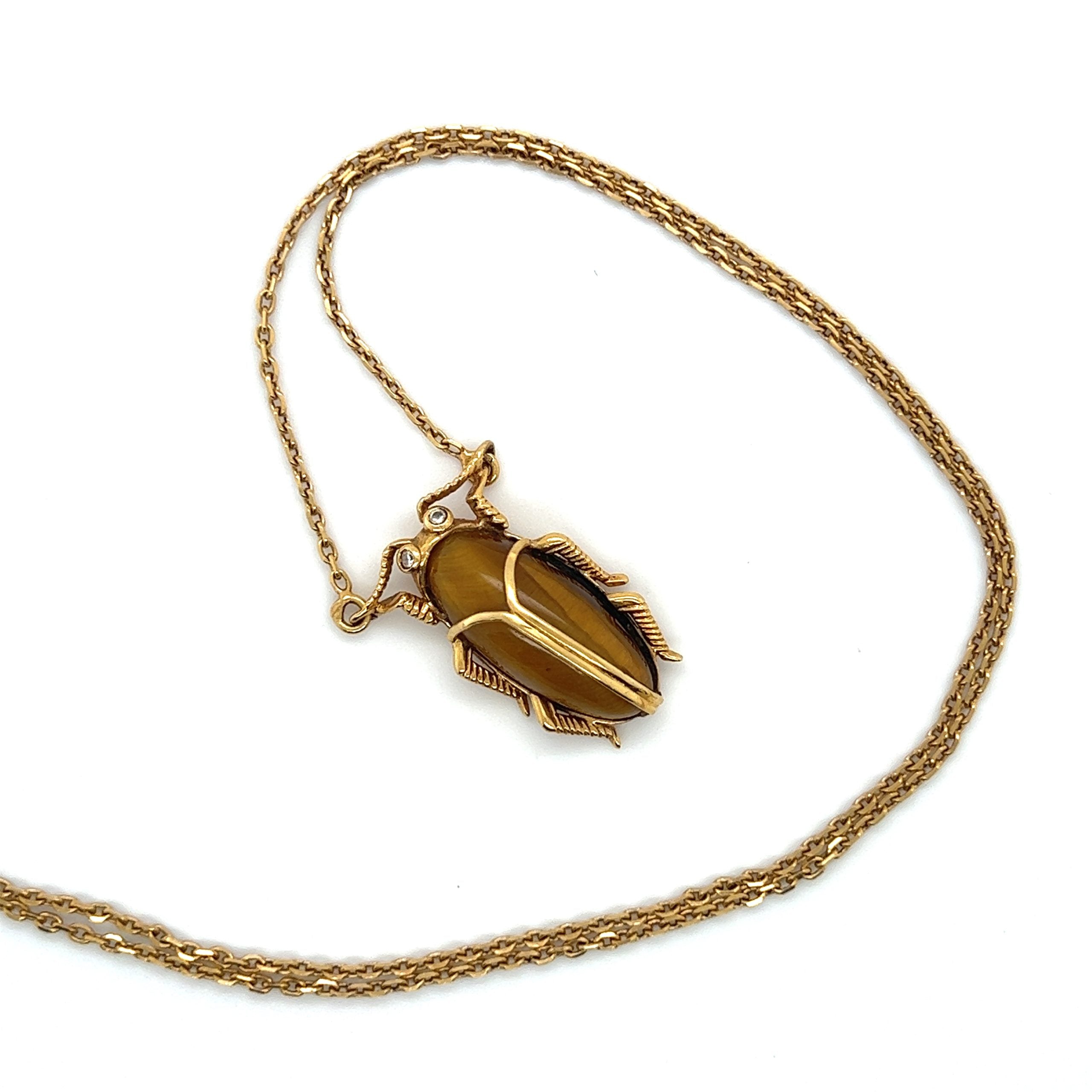Tiger's Eye Scarabee Necklace