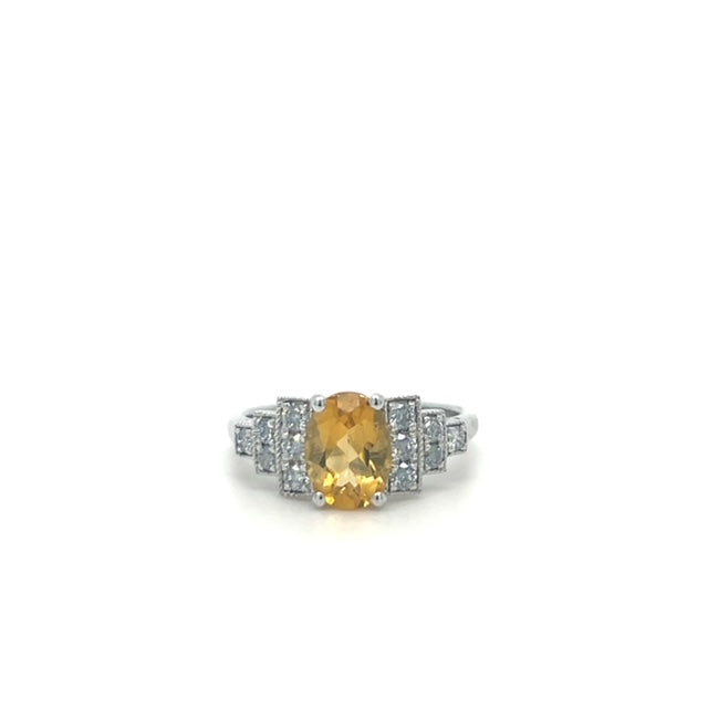 CITRINE & DIAMOND RING