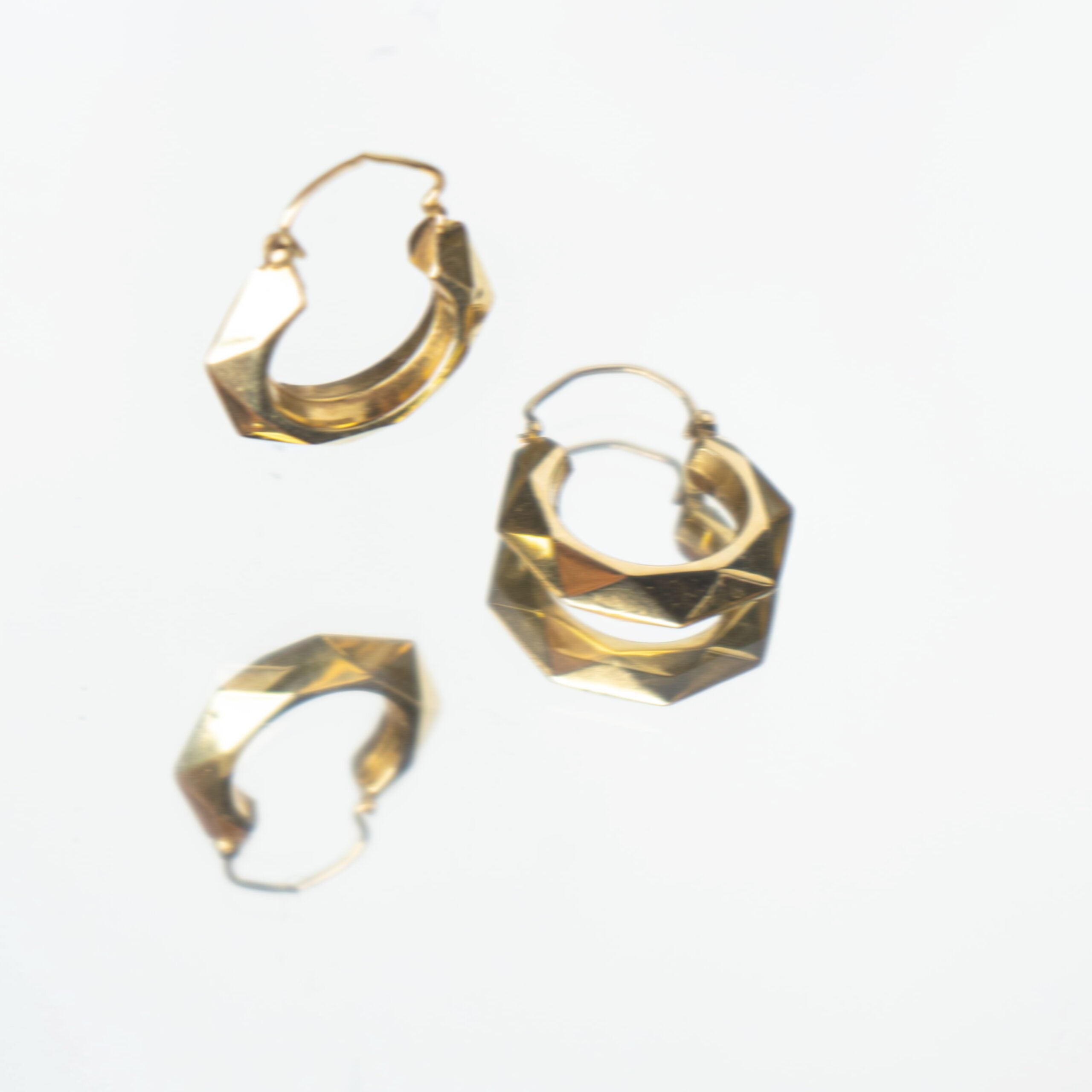 Vintage Hoops With Square Edges