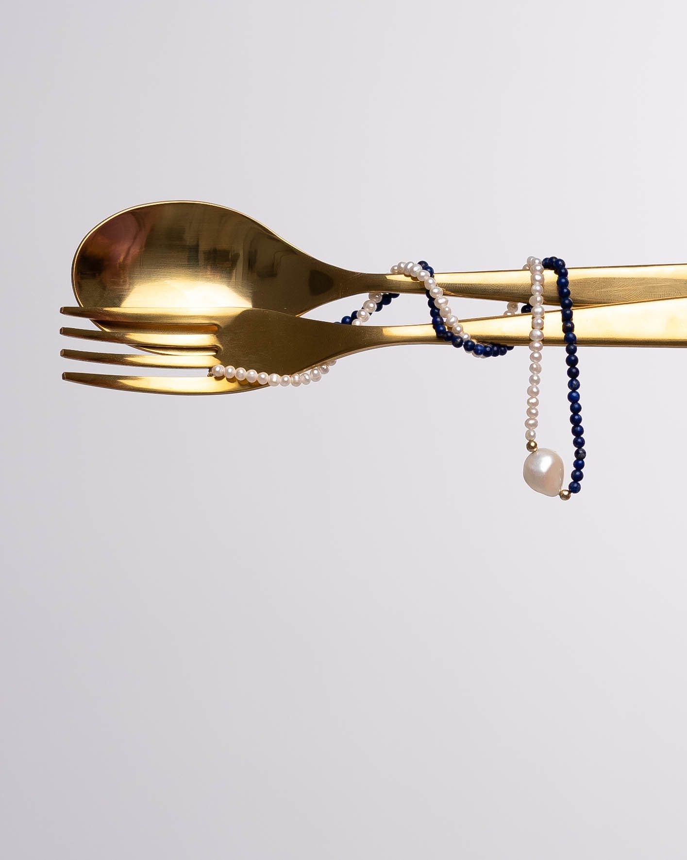 Pearl & Lapis Bicolor necklace