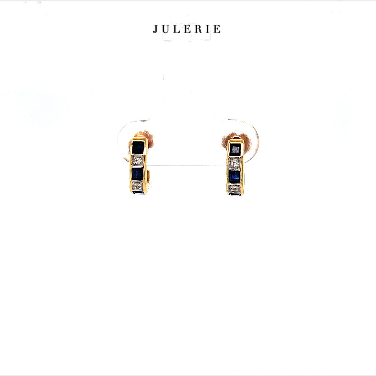 SAPHIRE AND DIAMOND HALF CREOLE