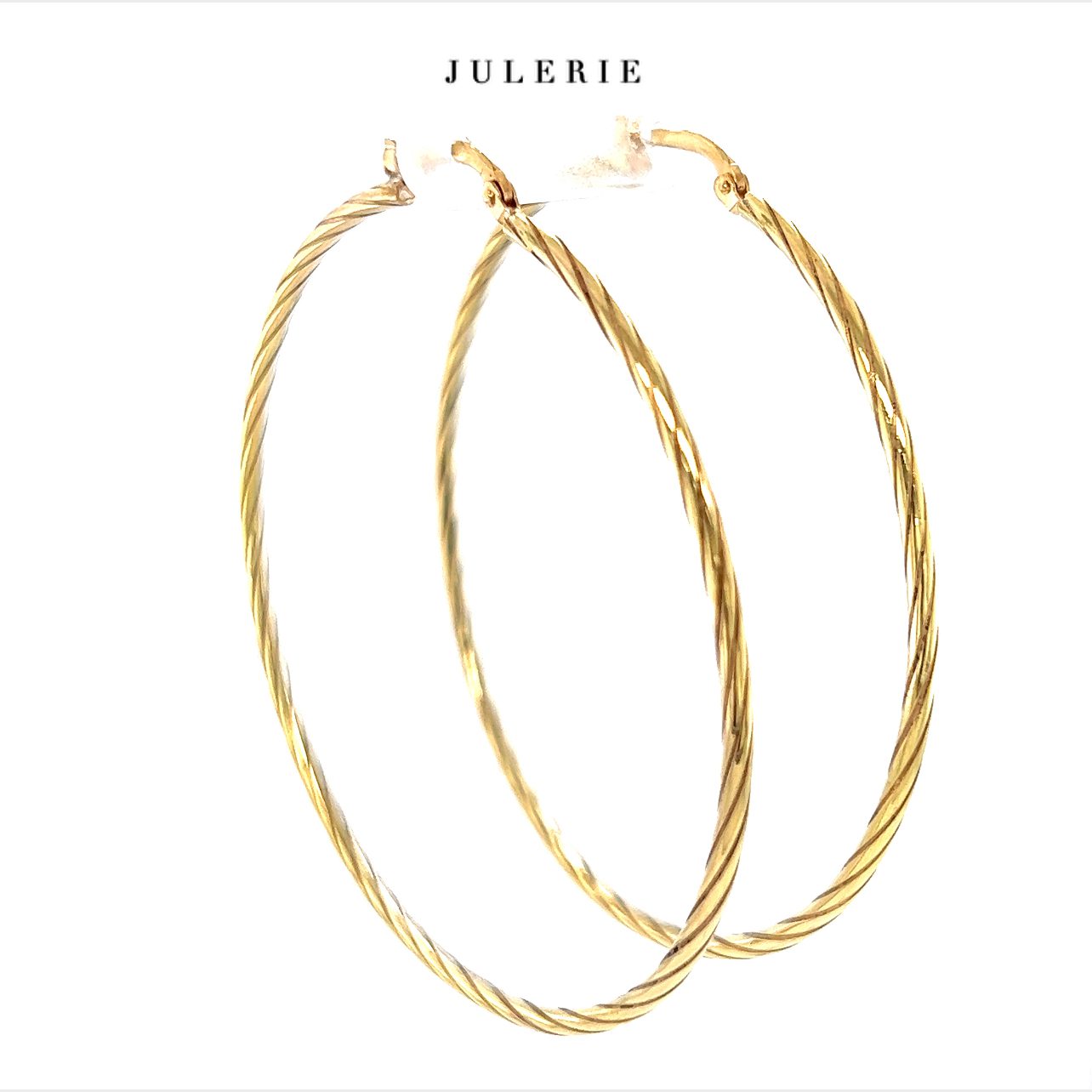 TWISTED BIG CURLED HOOPS