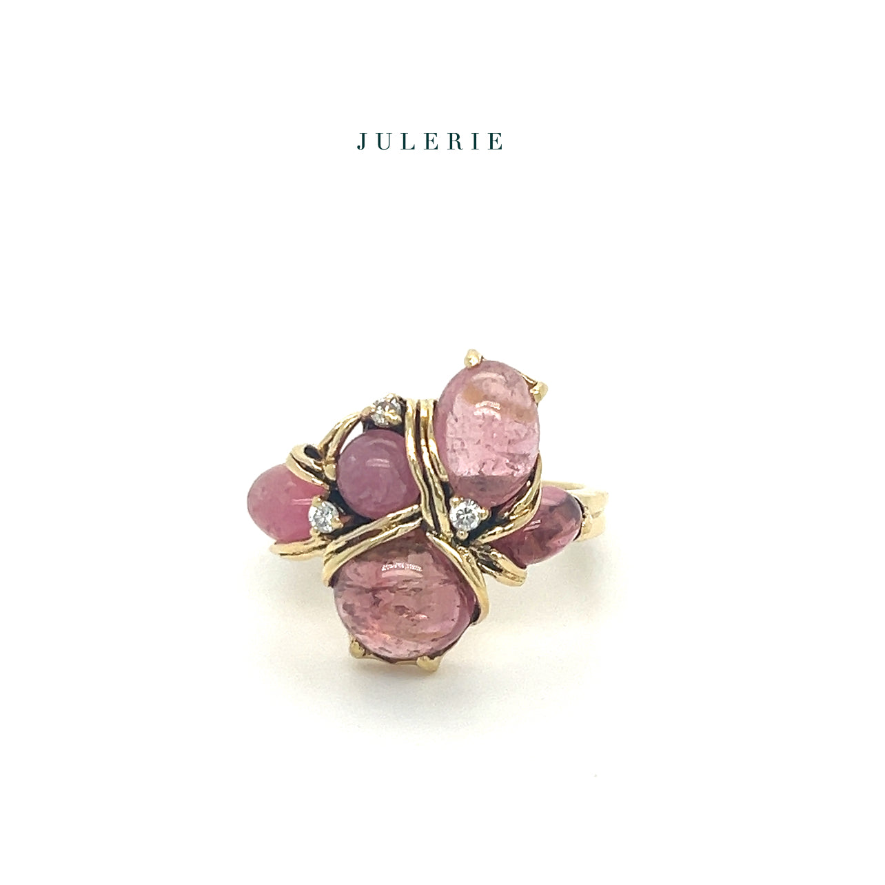 PINK TOURMALINE & DIAMOND GOLDEN RING