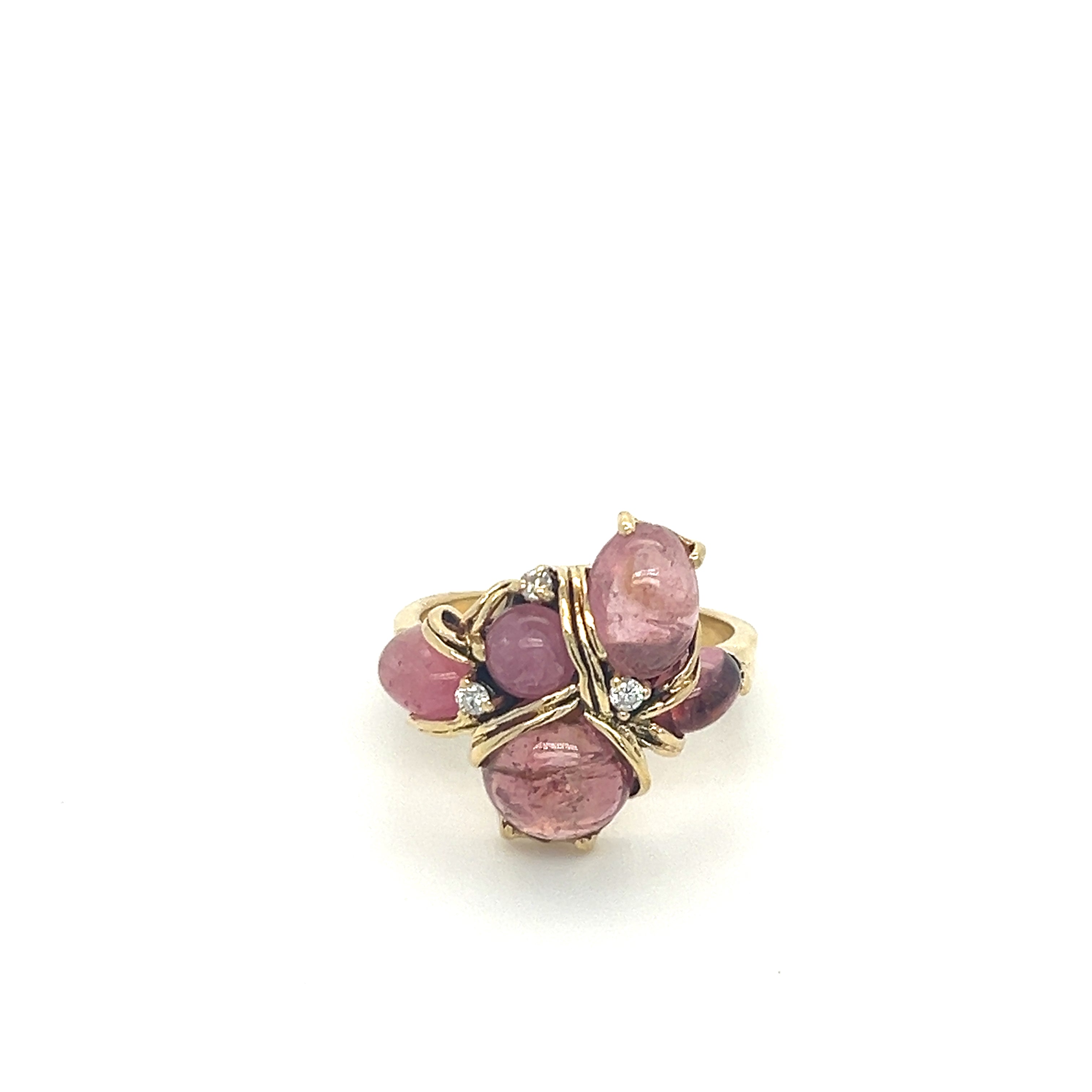 PINK TOURMALINE & DIAMOND GOLDEN RING