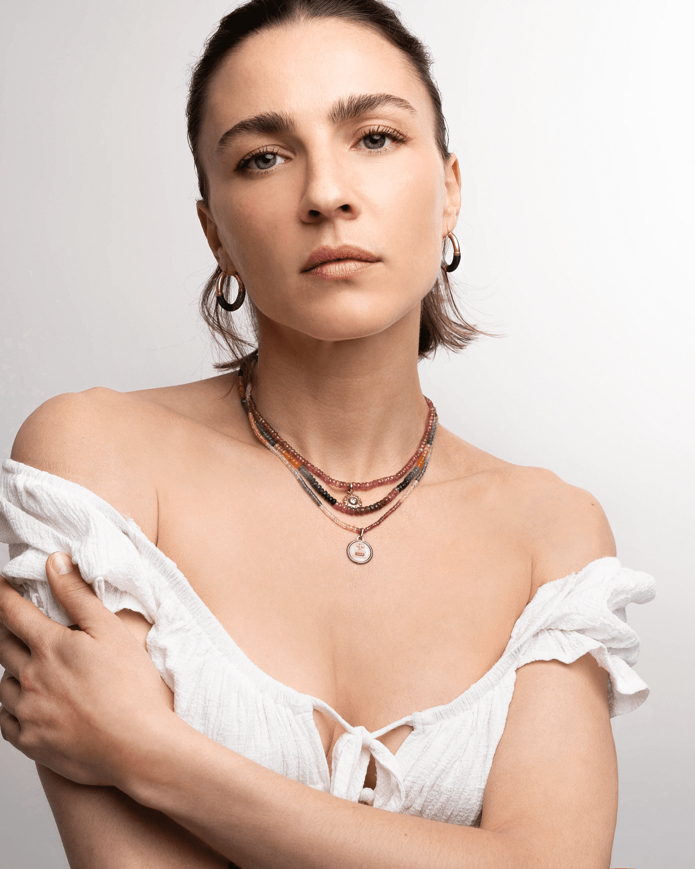 Pink Tourmaline Sun Necklace