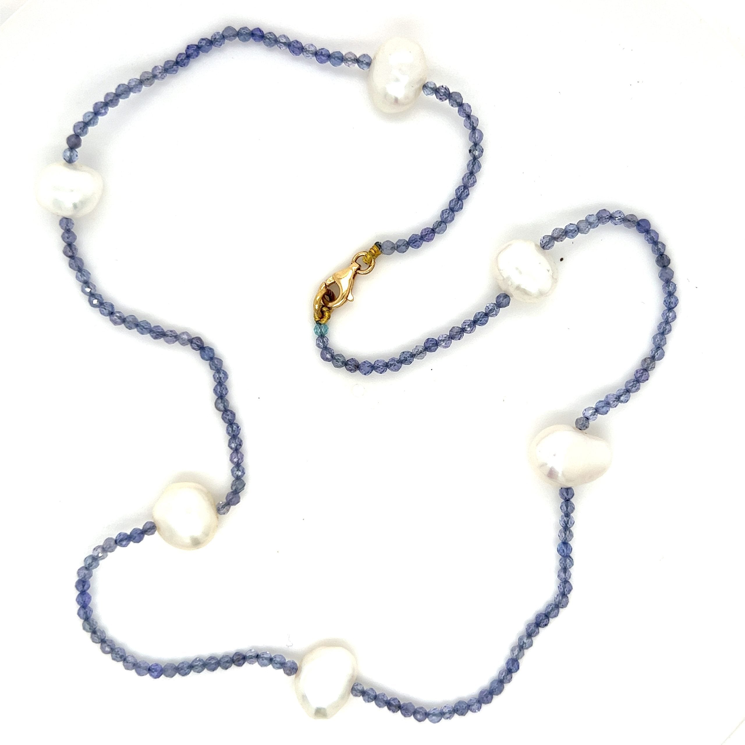 MAR GALLITI - TANZANITE & PEARL NECKLACE