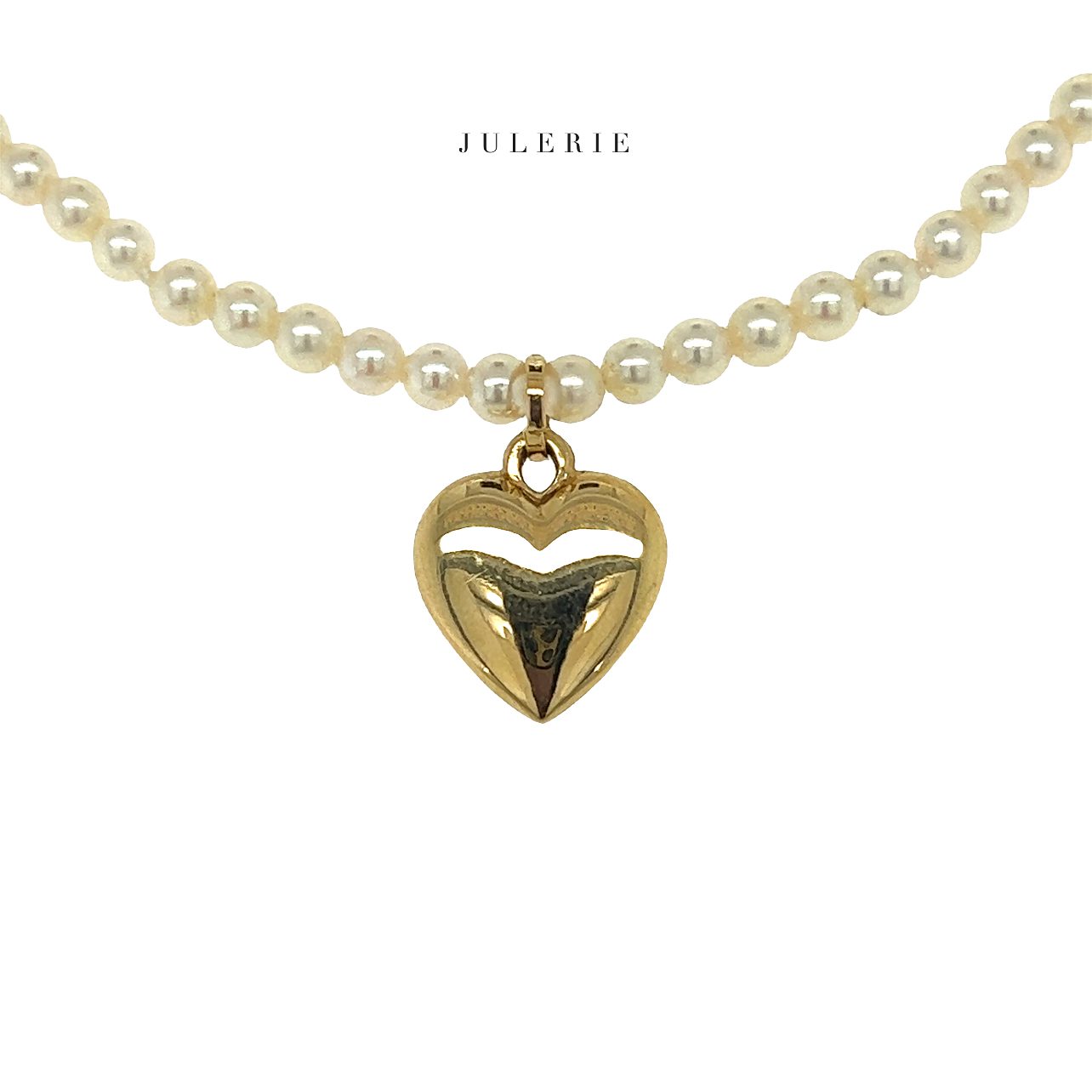 Pearl Necklace with Heart Pendant