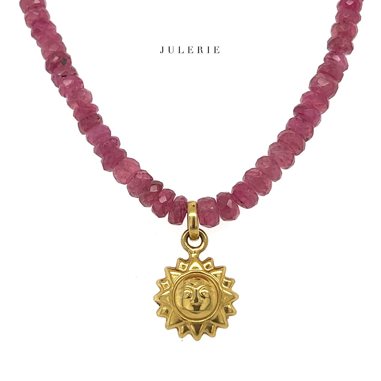 Pink Tourmaline Sun Necklace