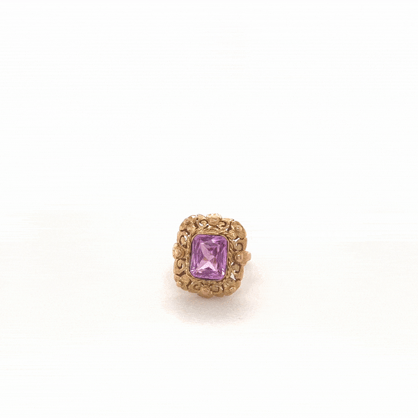 PINK SQUARE STATEMENT RING