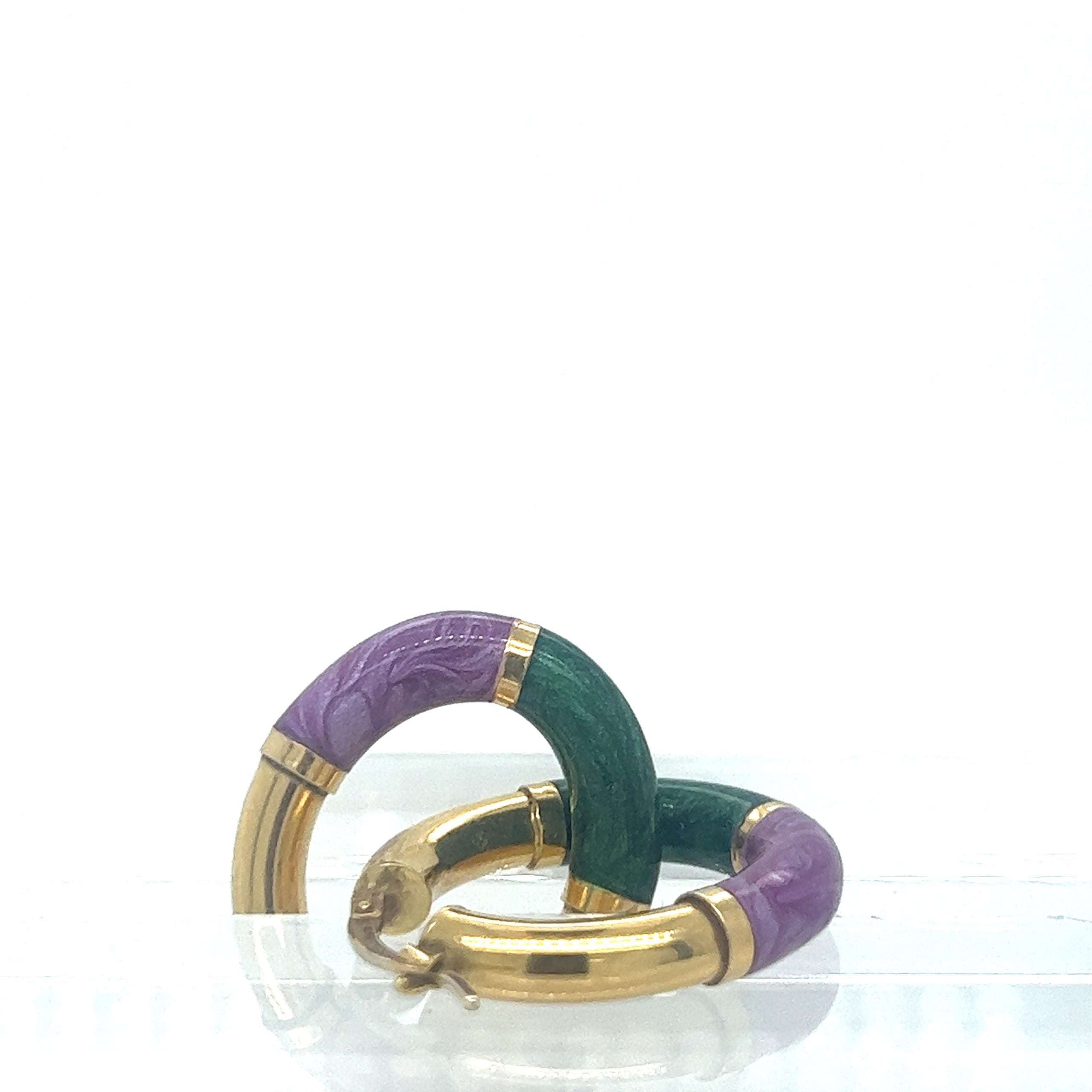 ENAMEL HOOP EARRINGS