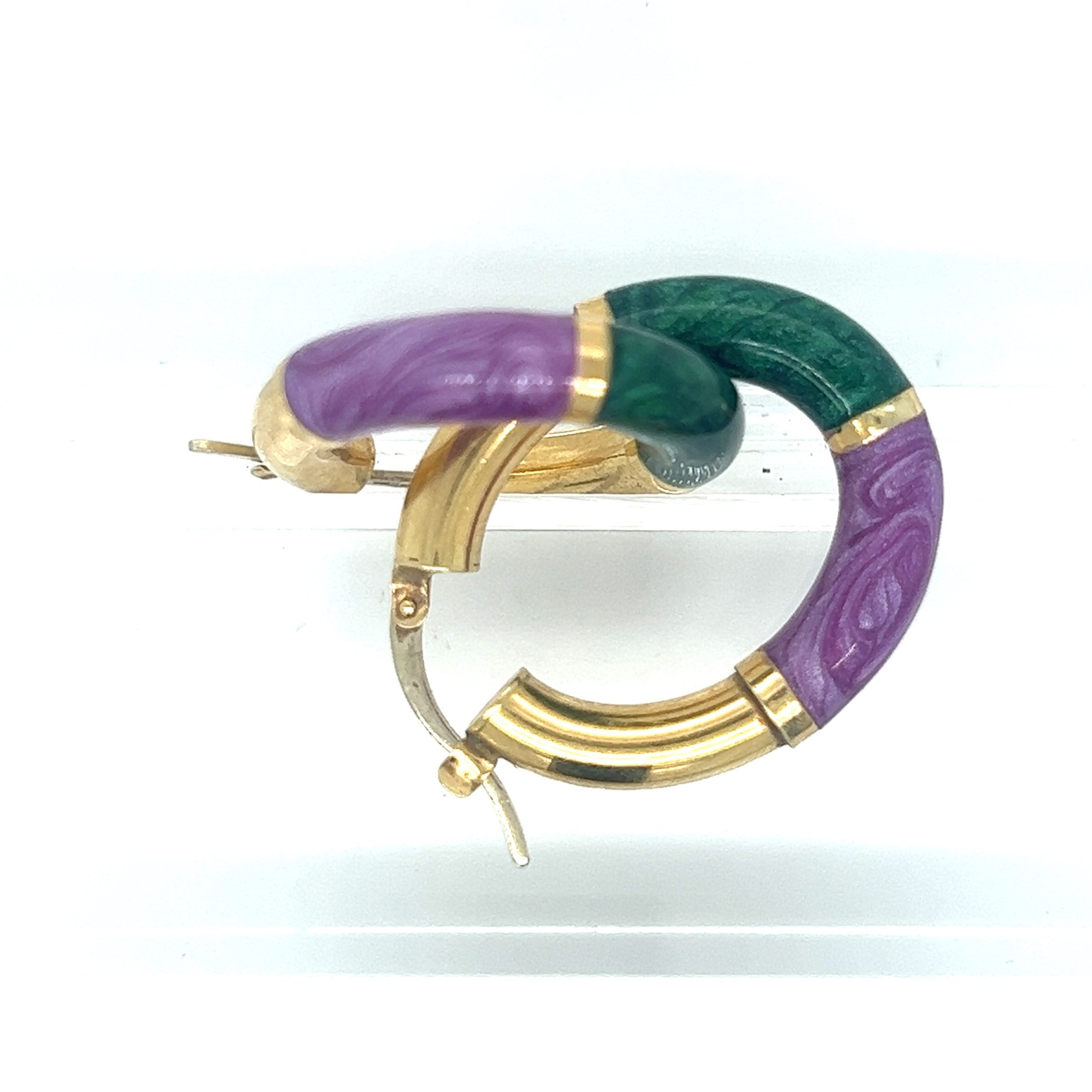 ENAMEL HOOP EARRINGS