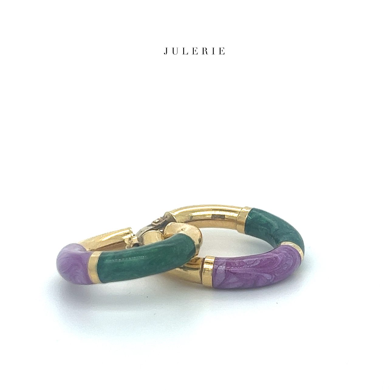 ENAMEL HOOP EARRINGS