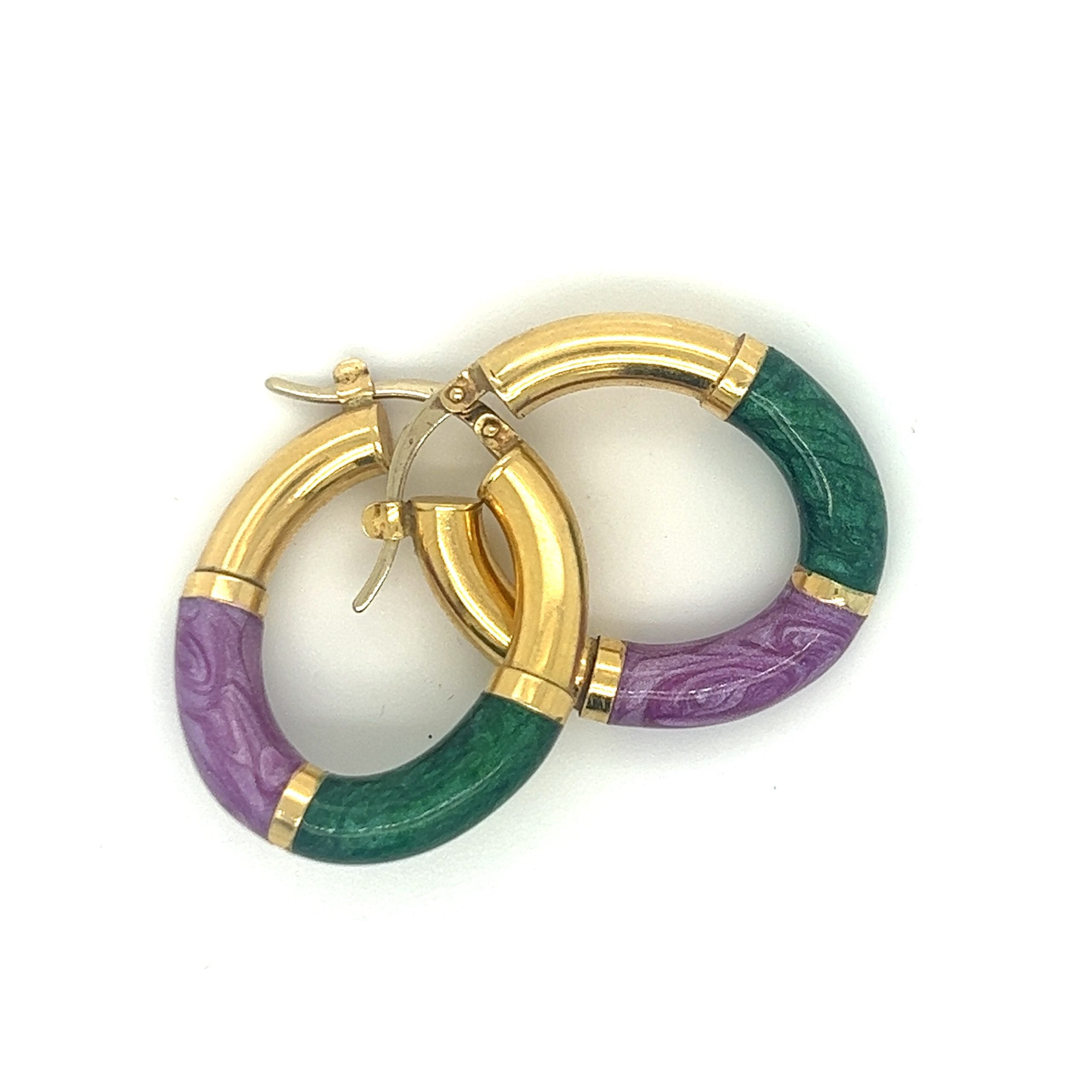 ENAMEL HOOP EARRINGS