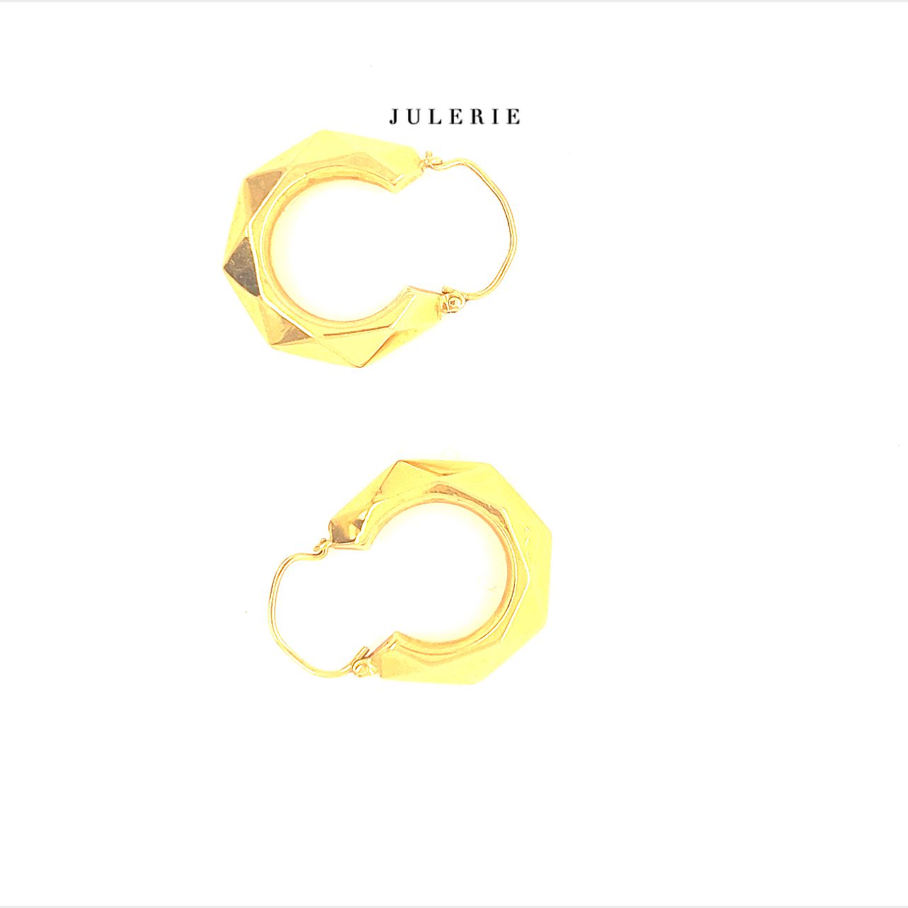 Vintage Hoops With Square Edges