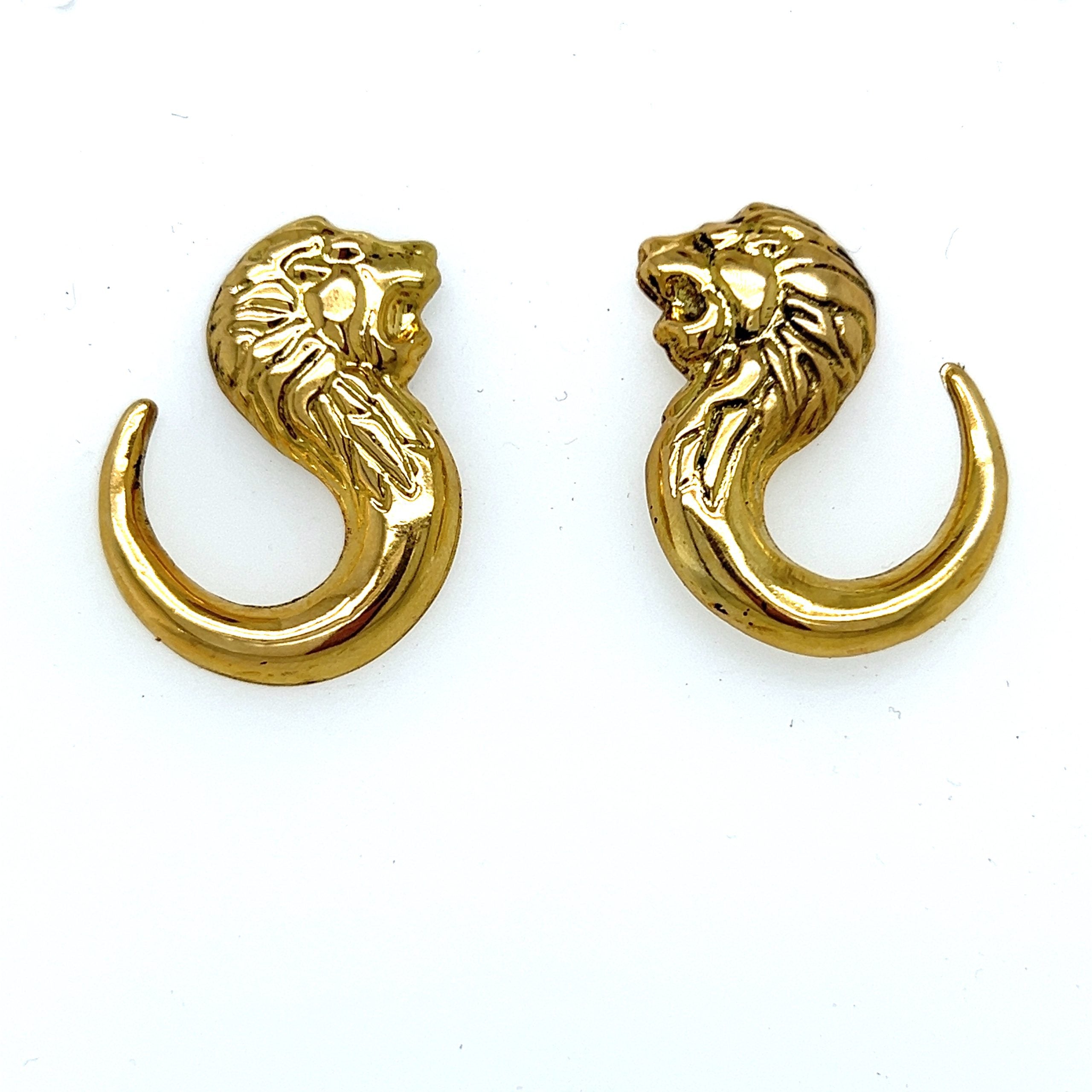 VINTAGE GOLD LION EARRINGS