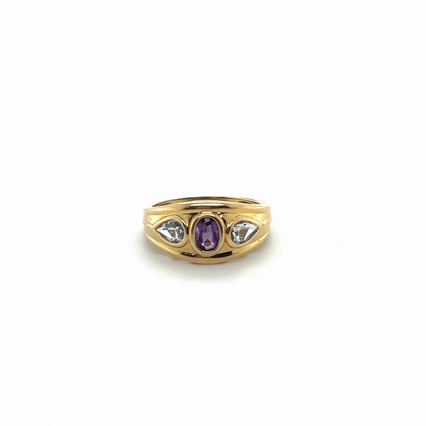 Vintage Amethyst & Aquamarine Ring