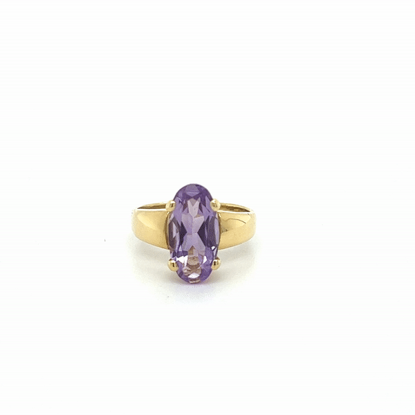 OVAL AMETHYST SOLITAIRE RING