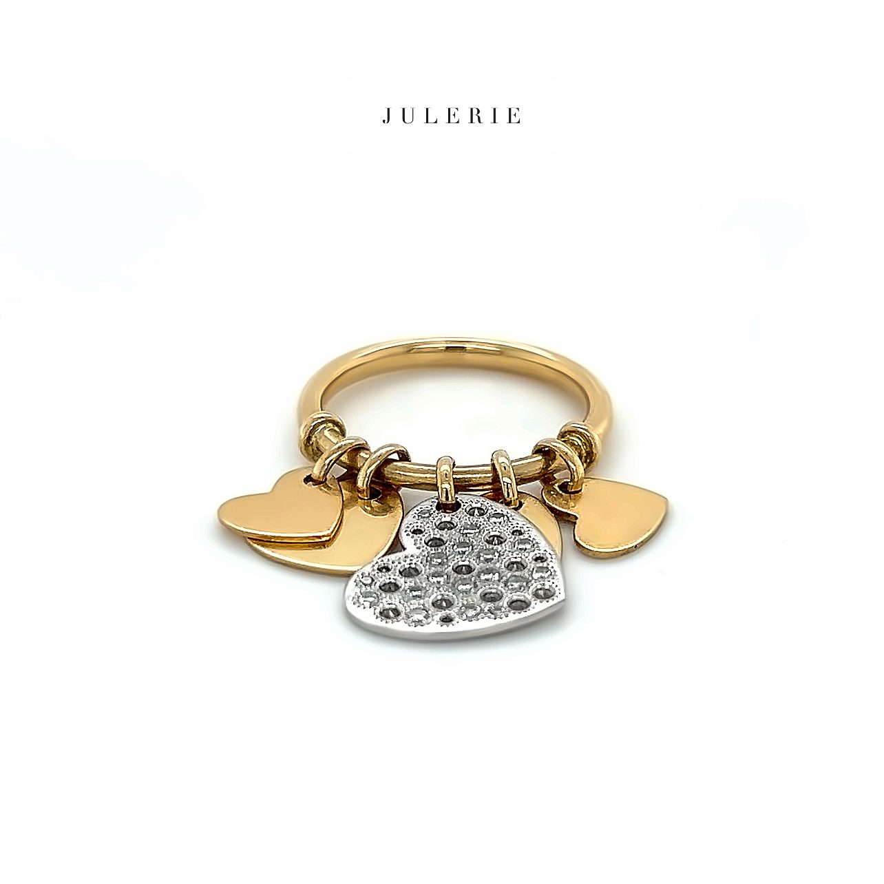 DIOR DANGLE HEARTS DIAMOND RING