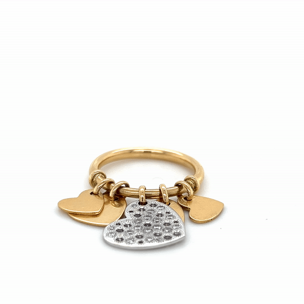 DIOR DANGLE HEARTS DIAMOND RING