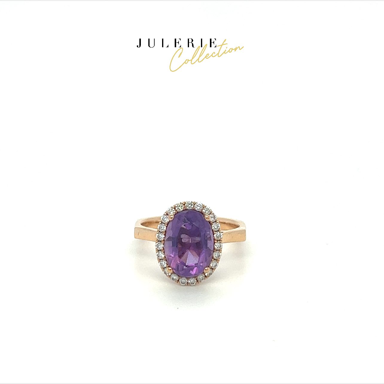 amethyst and diamond Cluster Ring