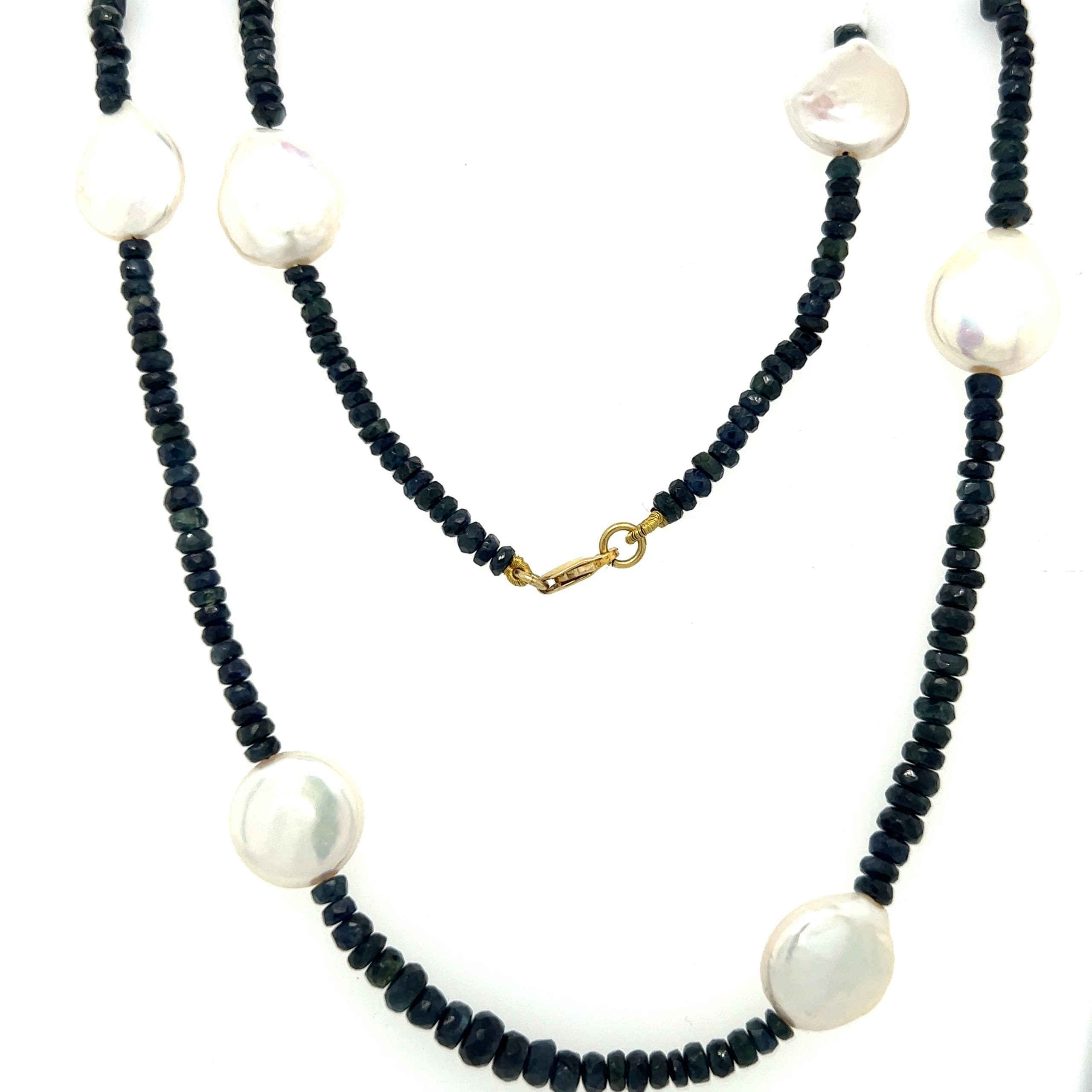 MAR GALLITI - SAPPHIRE & PEARL NECKLACE