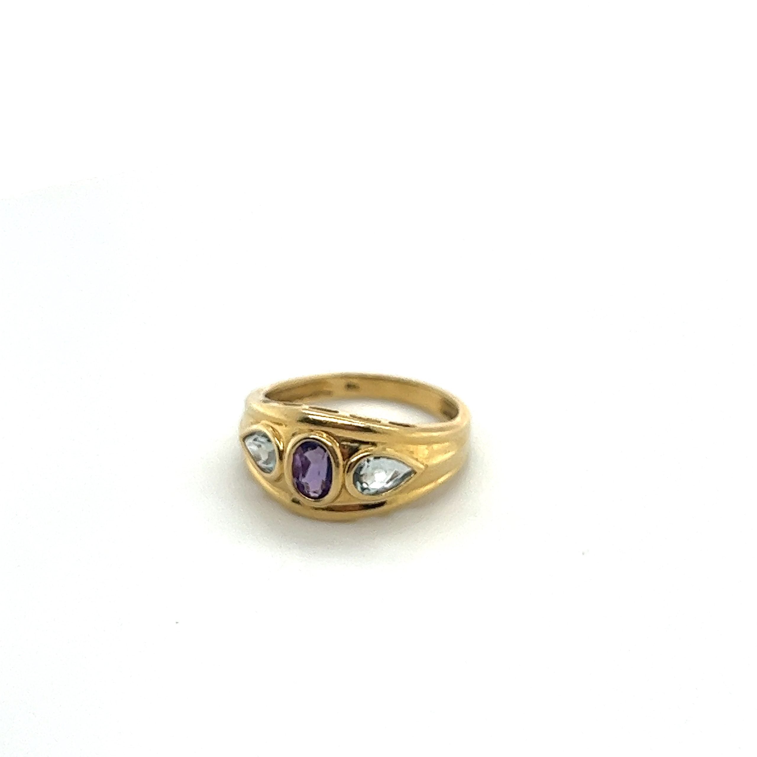 Vintage Amethyst & Aquamarine Ring