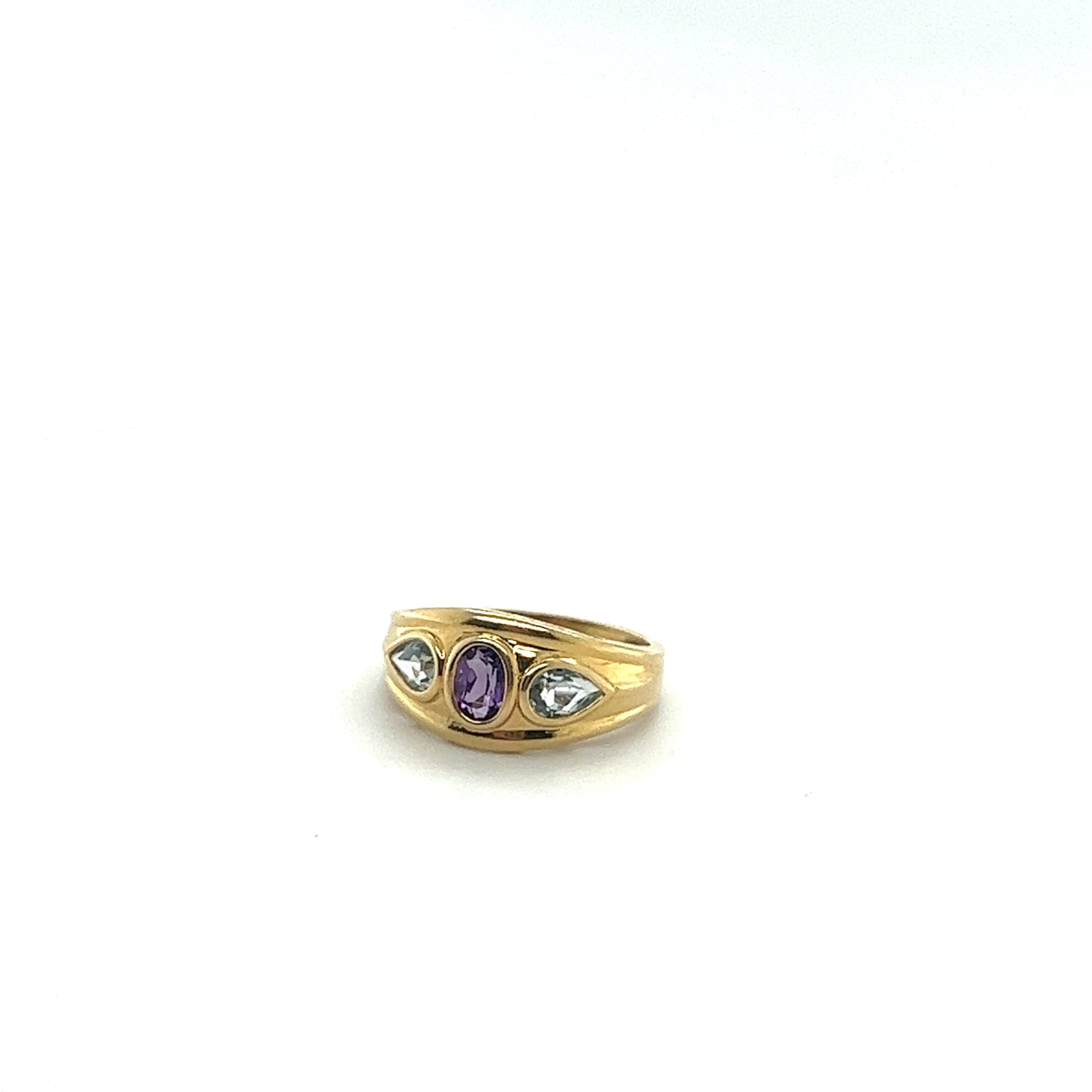 Vintage Amethyst & Aquamarine Ring