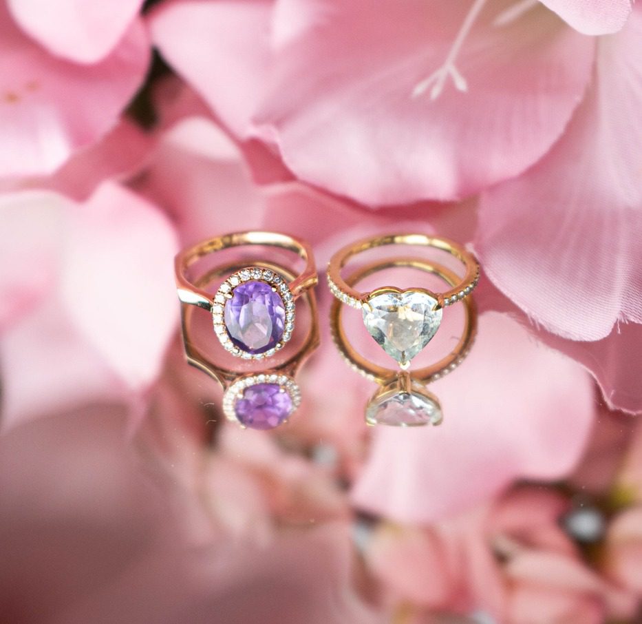 Amethyst and Diamond Cluster Ring