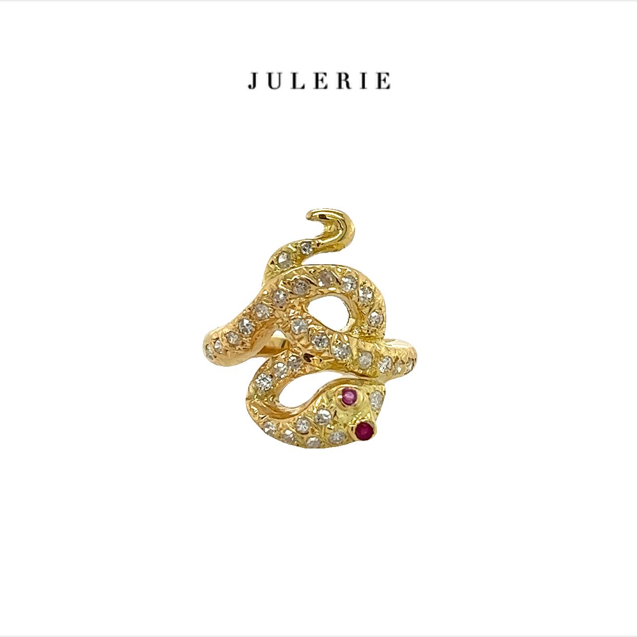 DIAMOND & RUBY SNAKE RING