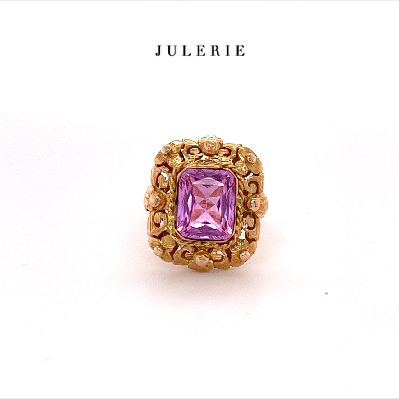 PINK SQUARE STATEMENT RING