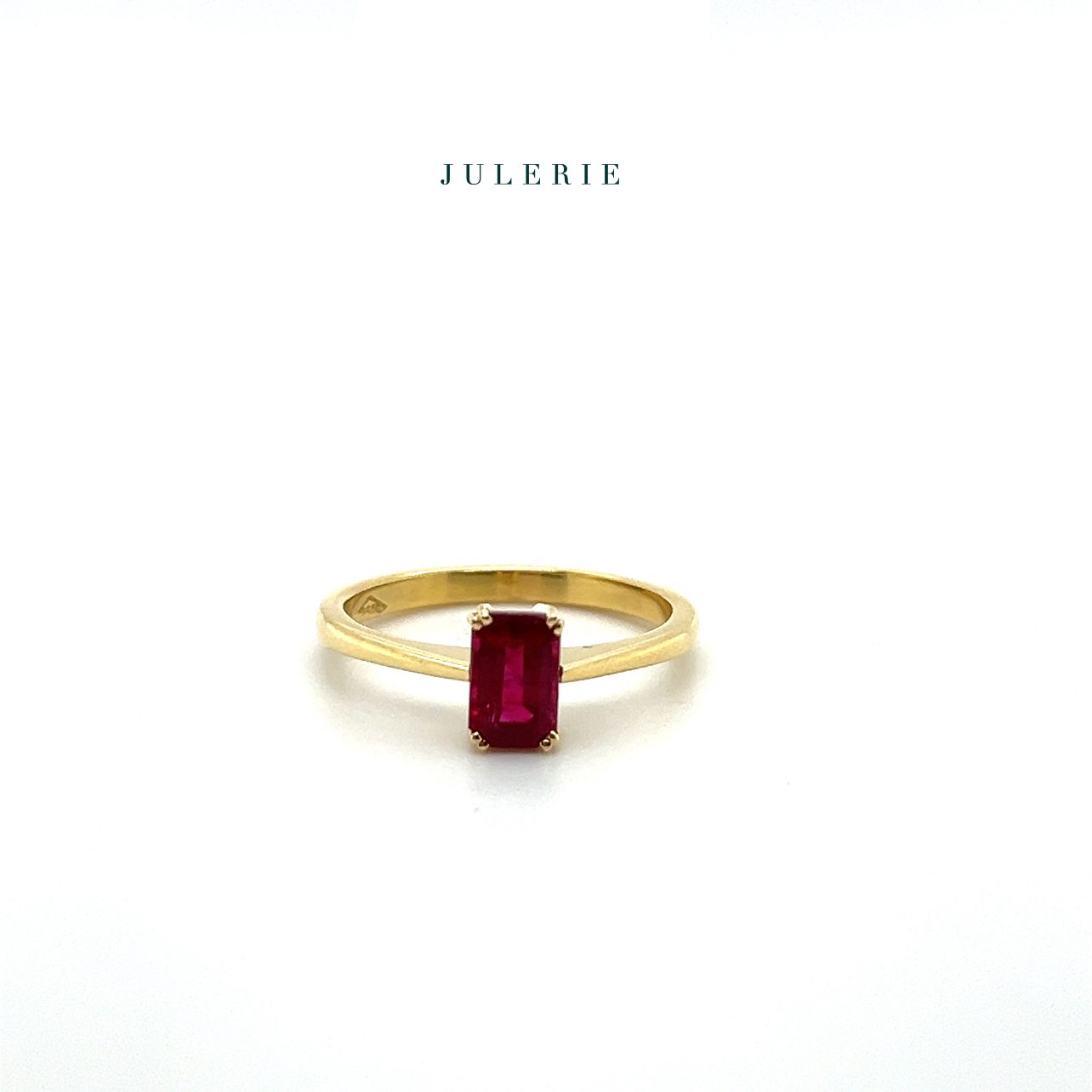Pigeons blood ruby solitaire ring