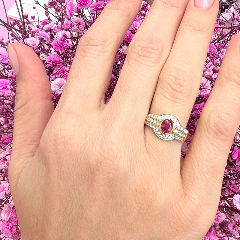 RUBY & DIAMOND PAVE RING