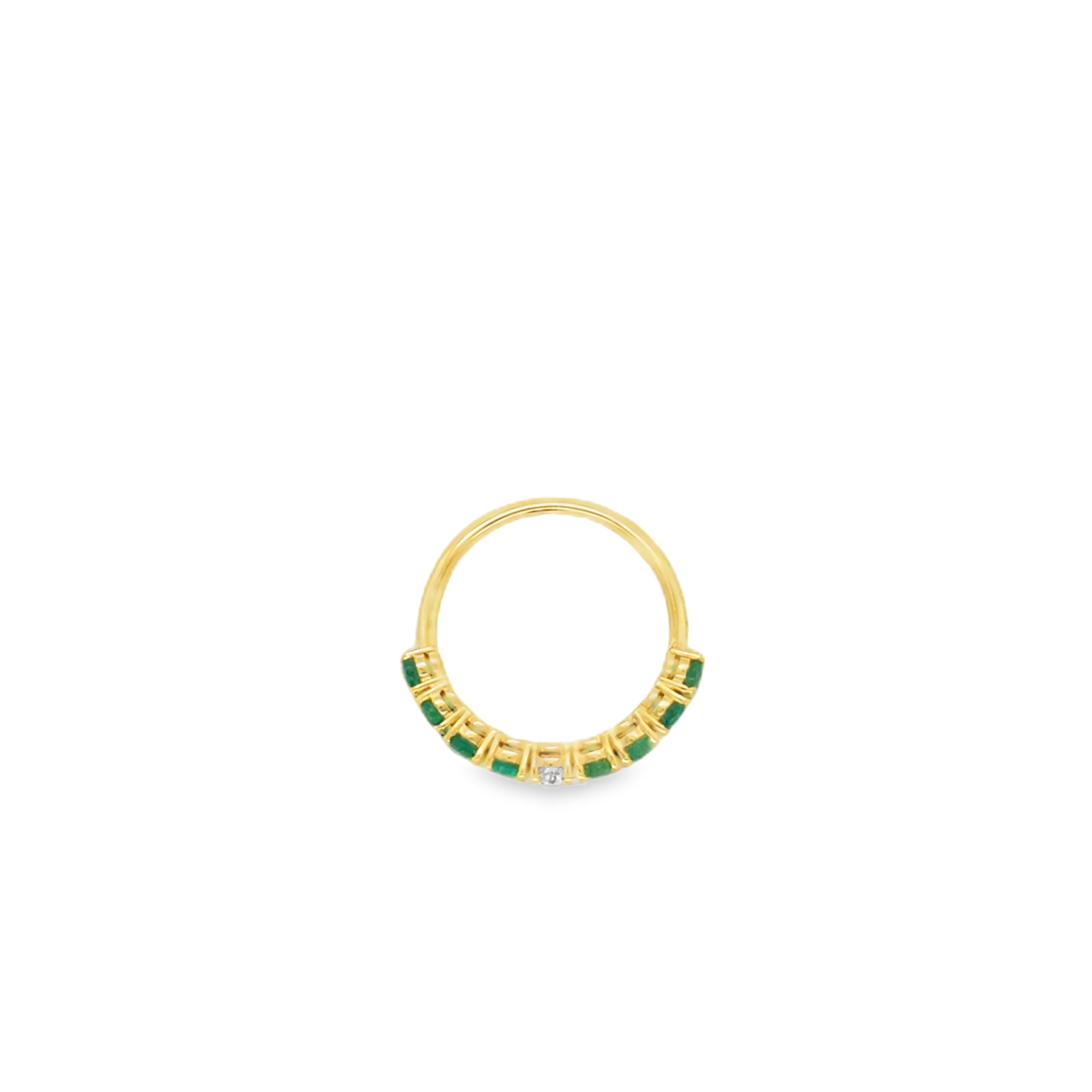 EMERALD & DIAMOND HALF ETERNITY RING