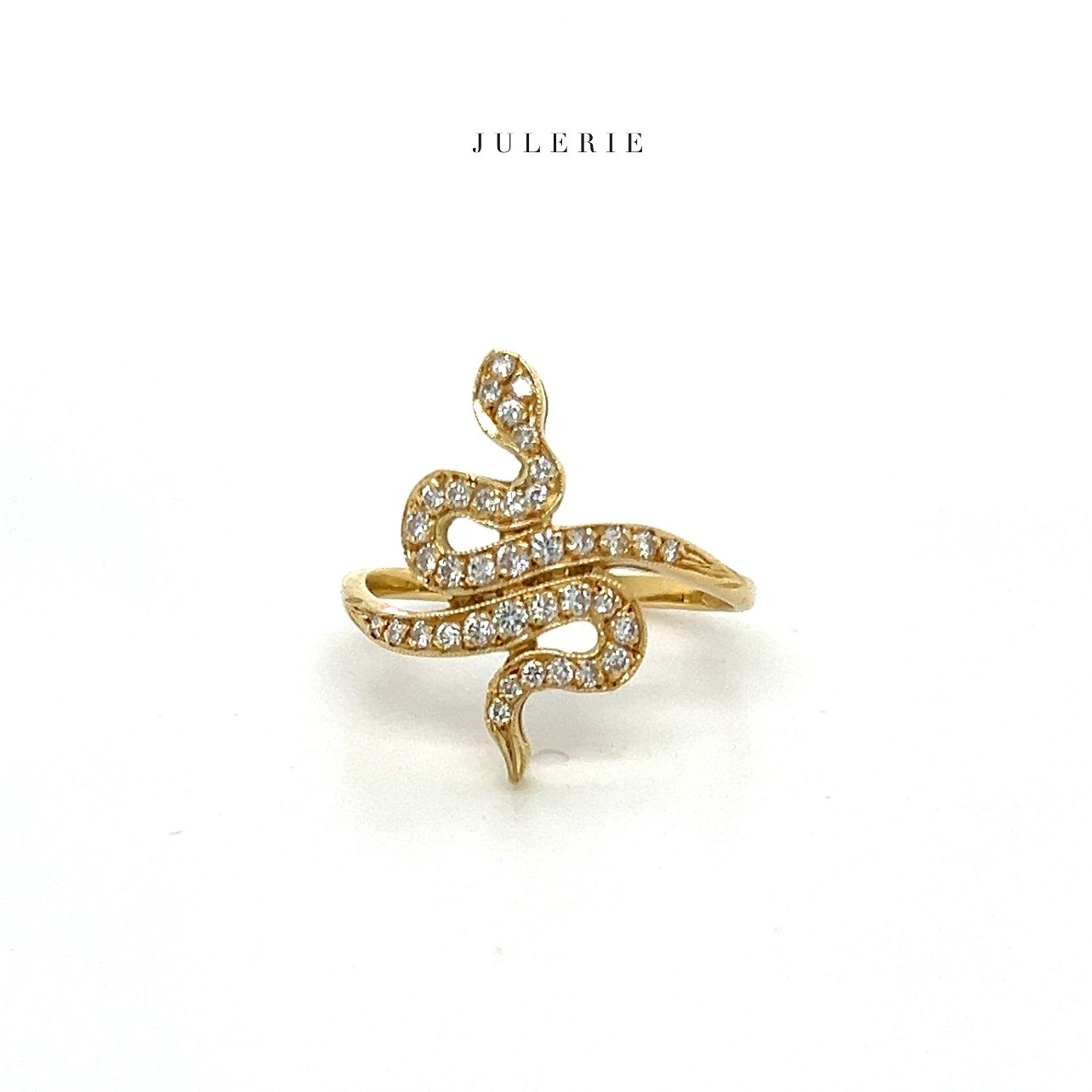 Diamond snake ring