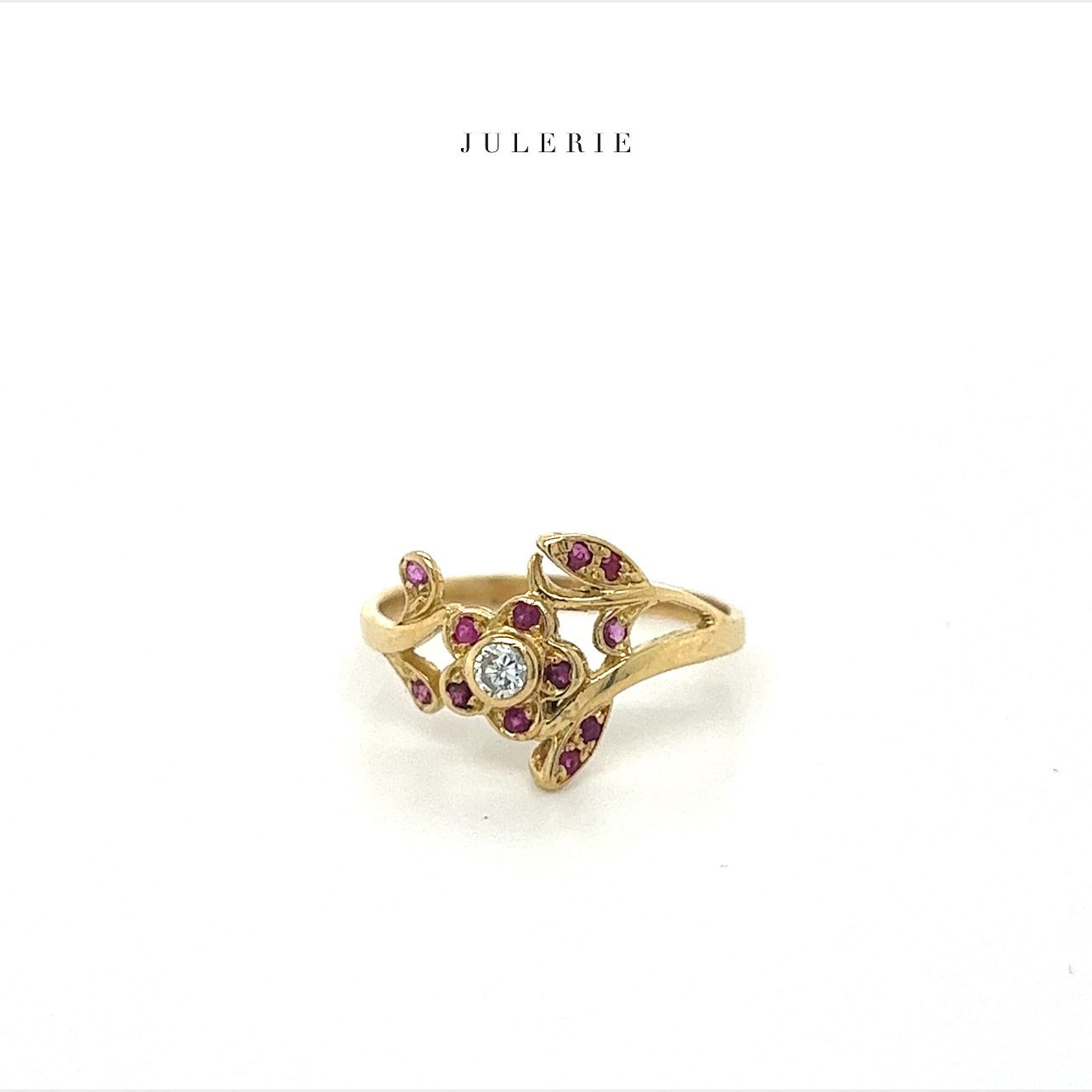 Flower Diamond and Ruby Ring