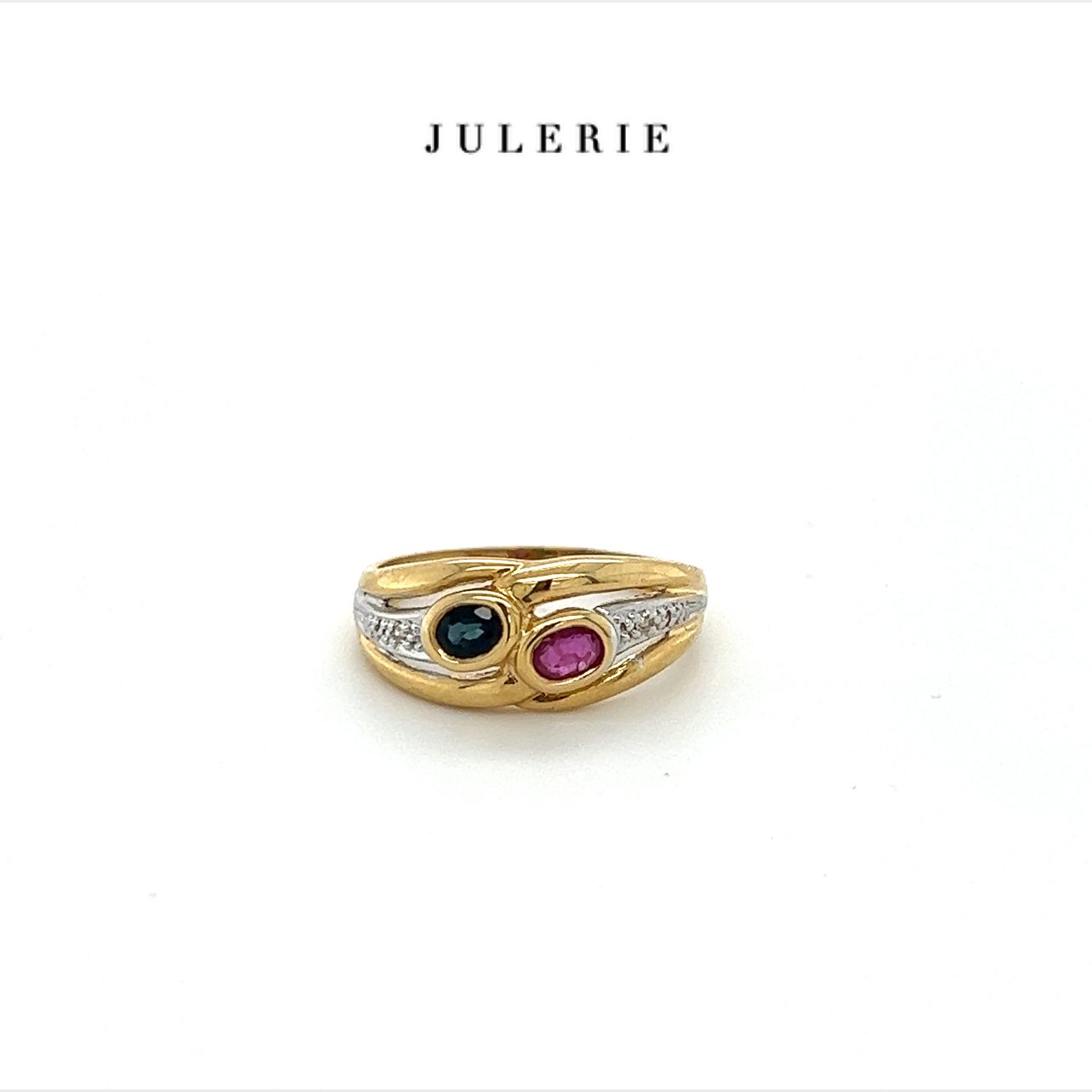 TWO-TONE RUBY & SAPPHIRE RING