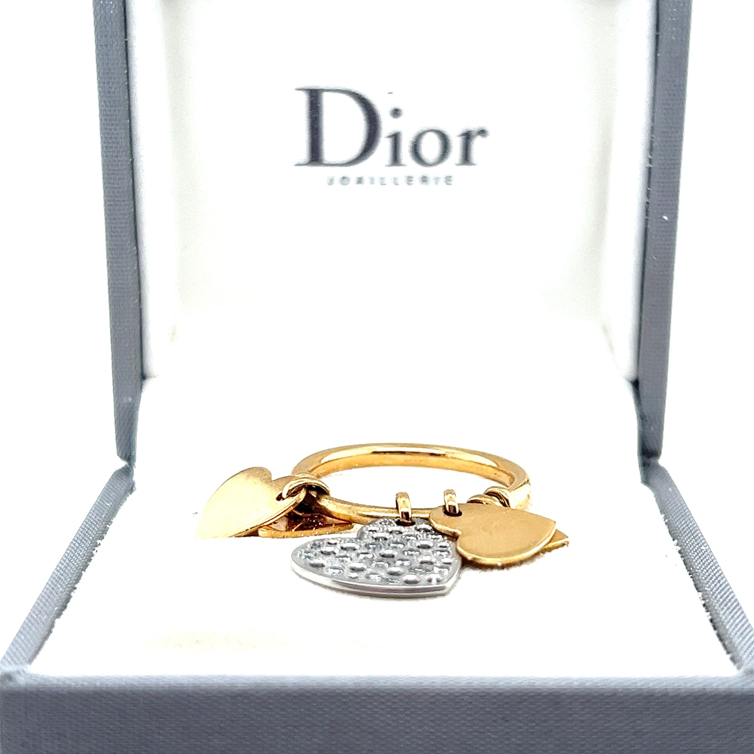 DIOR DANGLE HEARTS DIAMOND RING