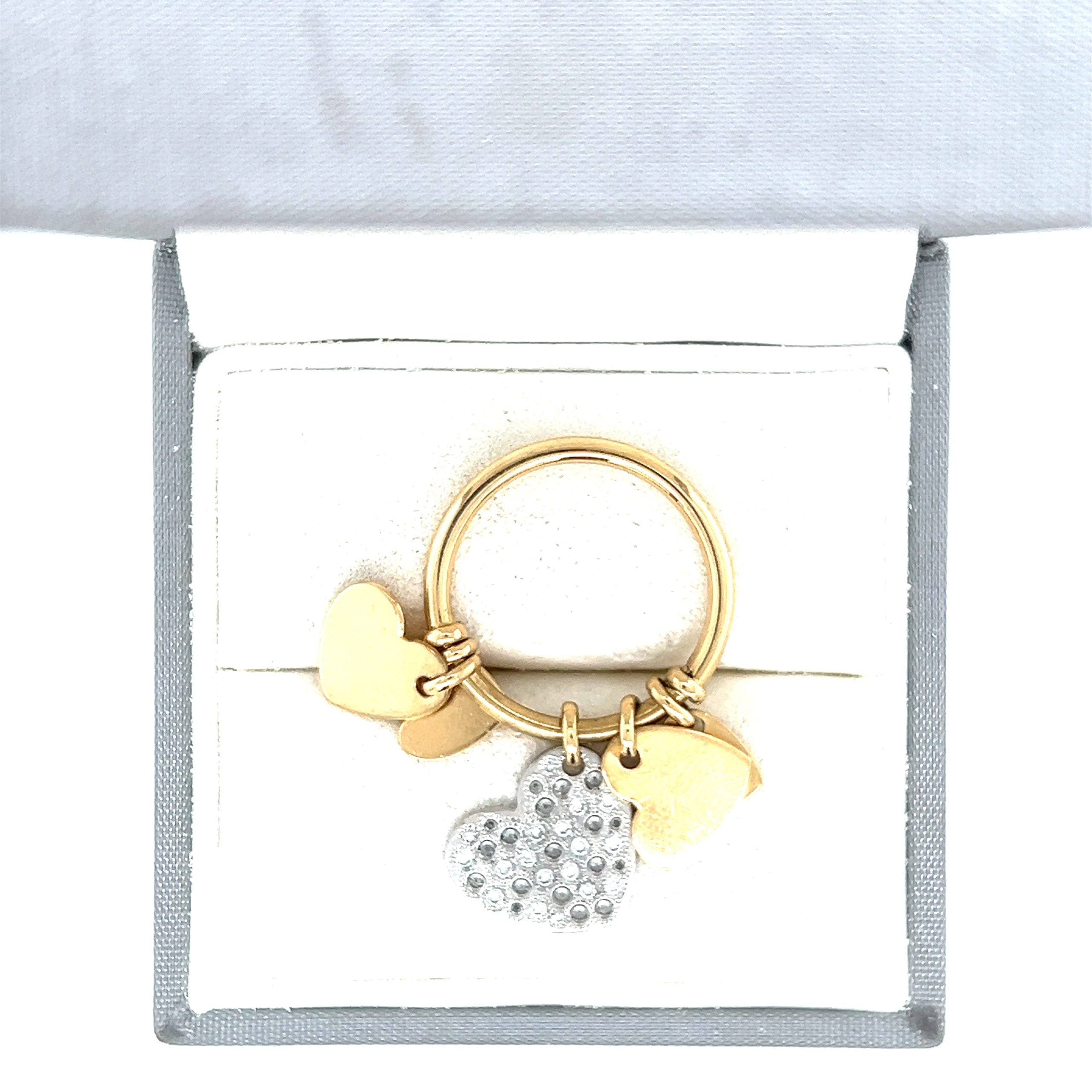 DIOR DANGLE HEARTS DIAMOND RING