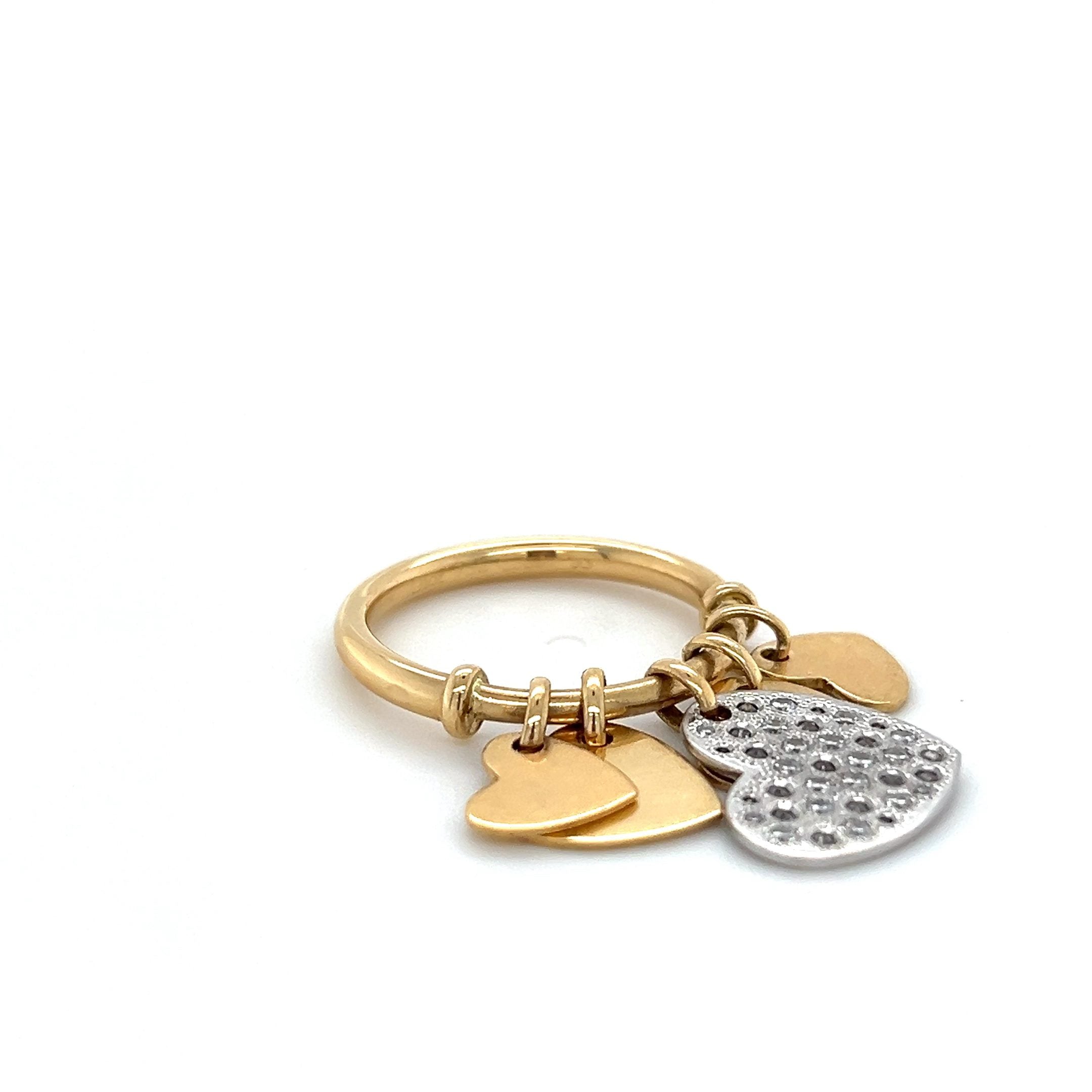 DIOR DANGLE HEARTS DIAMOND RING