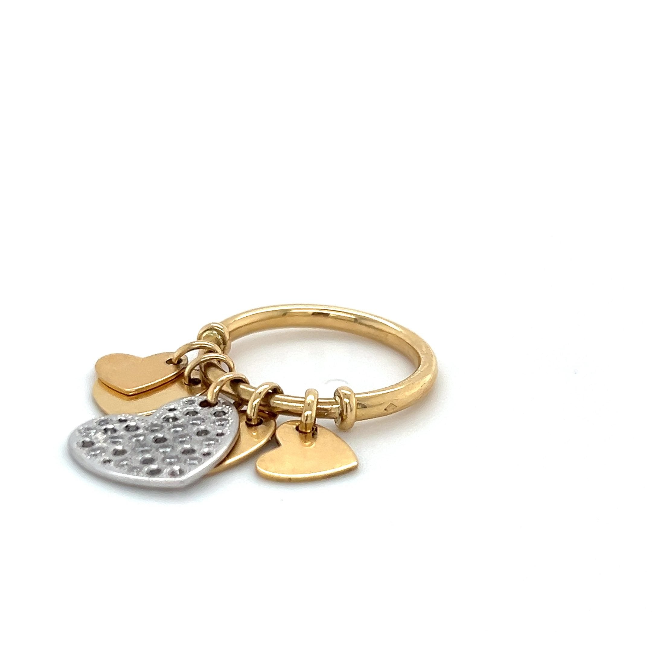 DIOR DANGLE HEARTS DIAMOND RING
