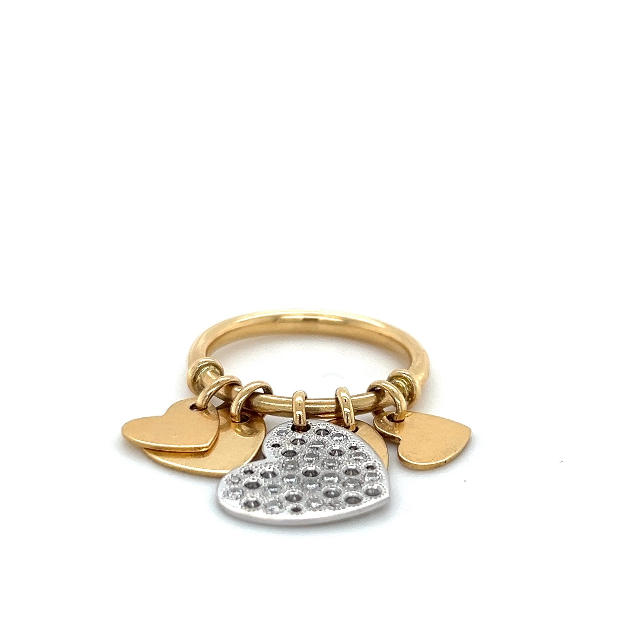 DIOR DANGLE HEARTS DIAMOND RING