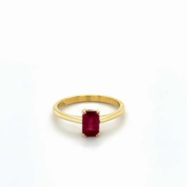 Pigeons blood ruby solitaire ring